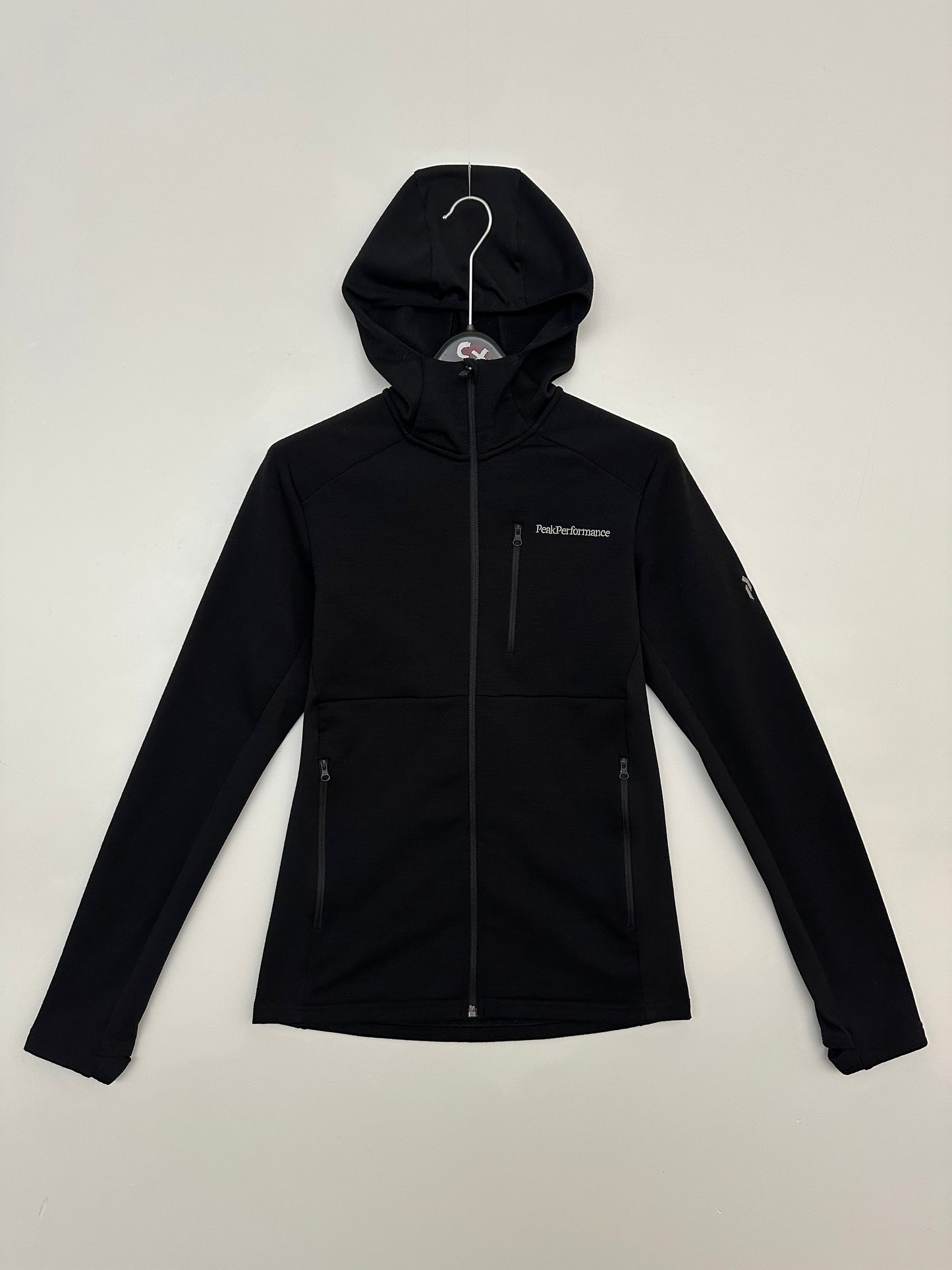Peak Performance Vertical Mid Hood Fleece Jacket Black Men’s S Small