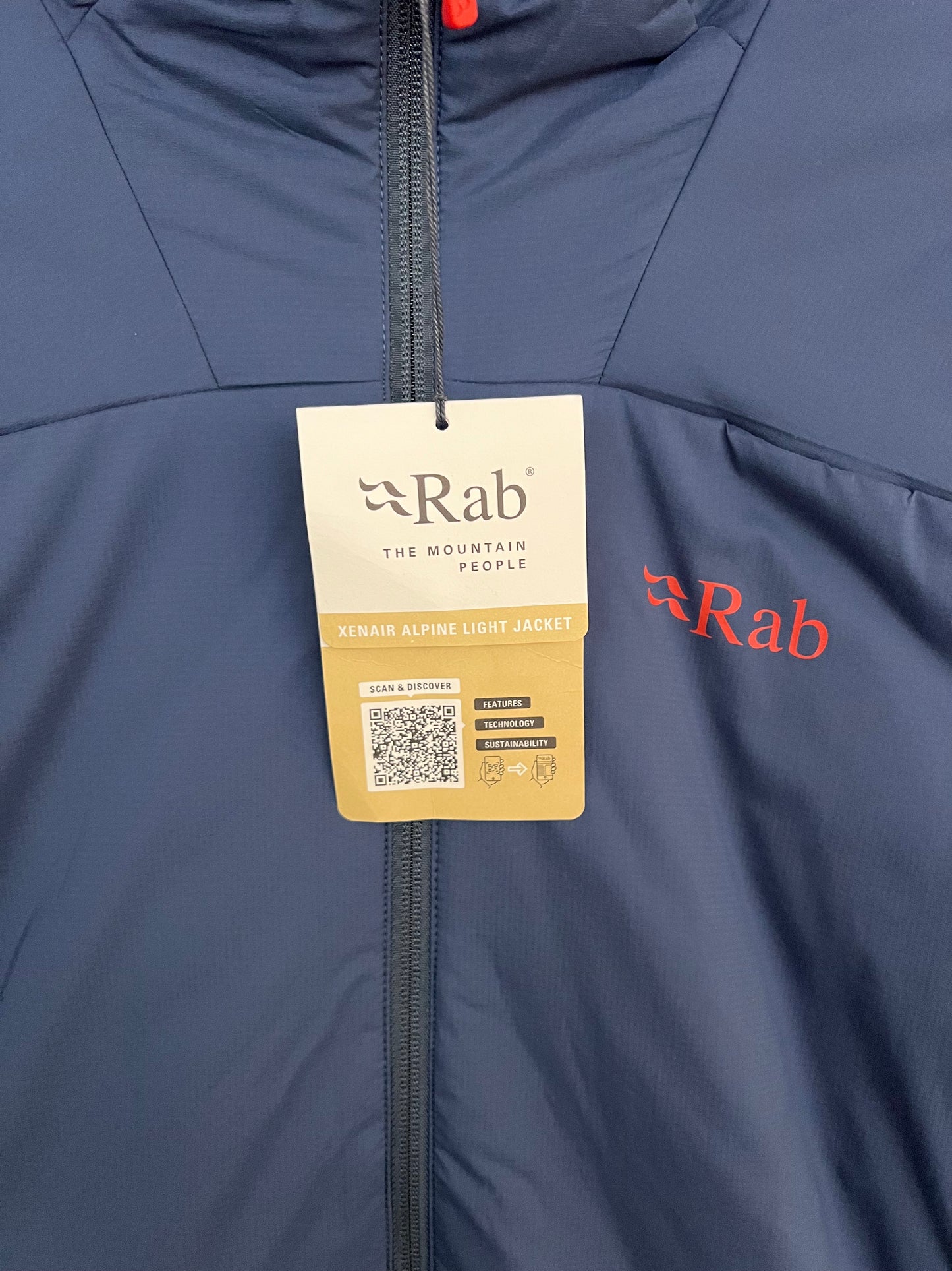 Rab Xenair Alpine Light Jacket Tempest Blue / Tuscan Red Men’s S Small