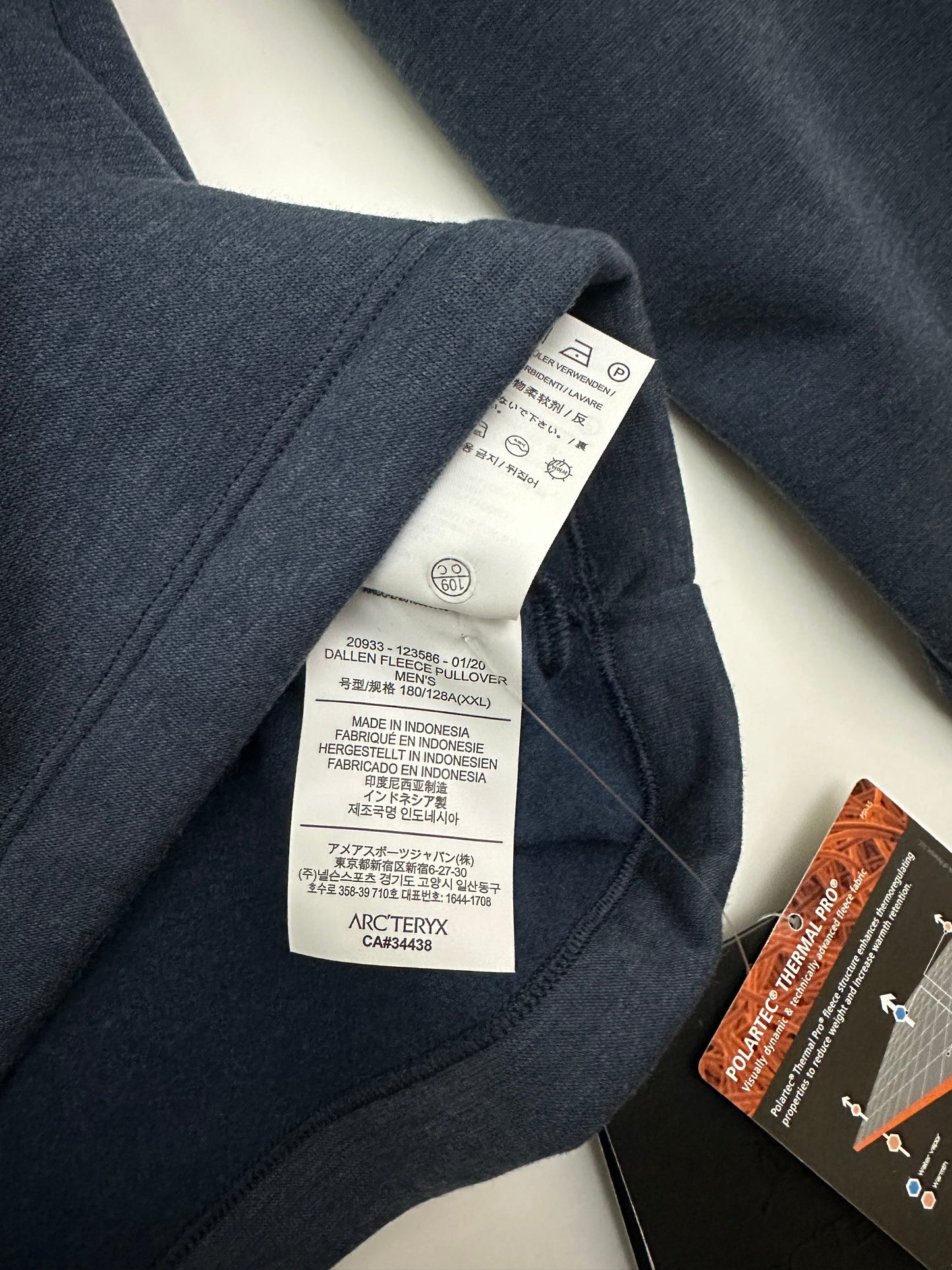 Arc’teryx Dallen Fleece Pullover TUI Blue Men’s XXL / 2XL