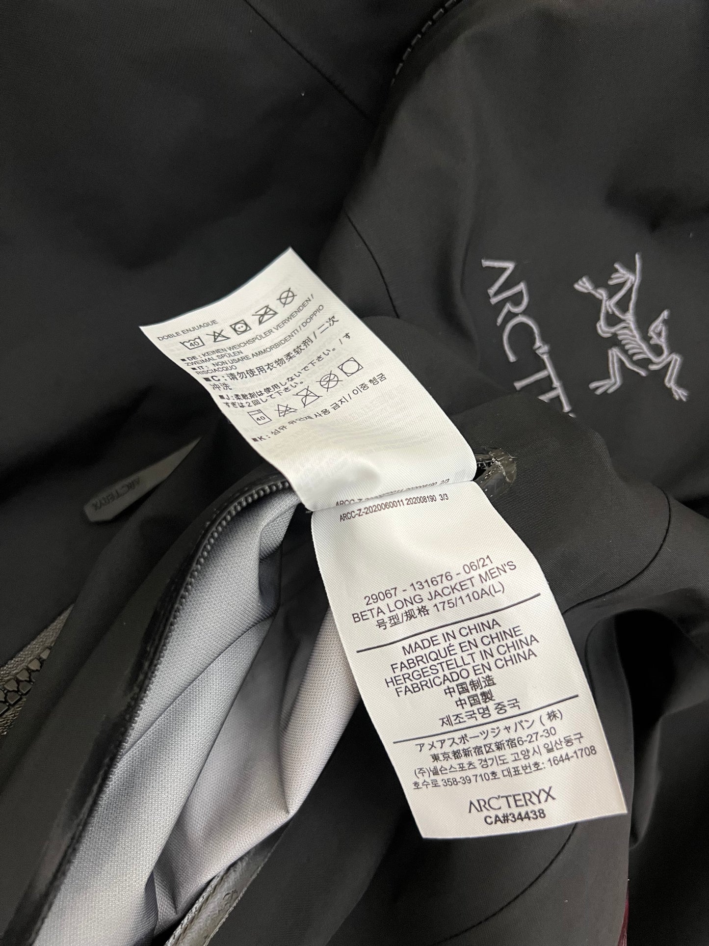 Arc’teryx Beta Long Jacket Black Men’s L Large Gore-Tex