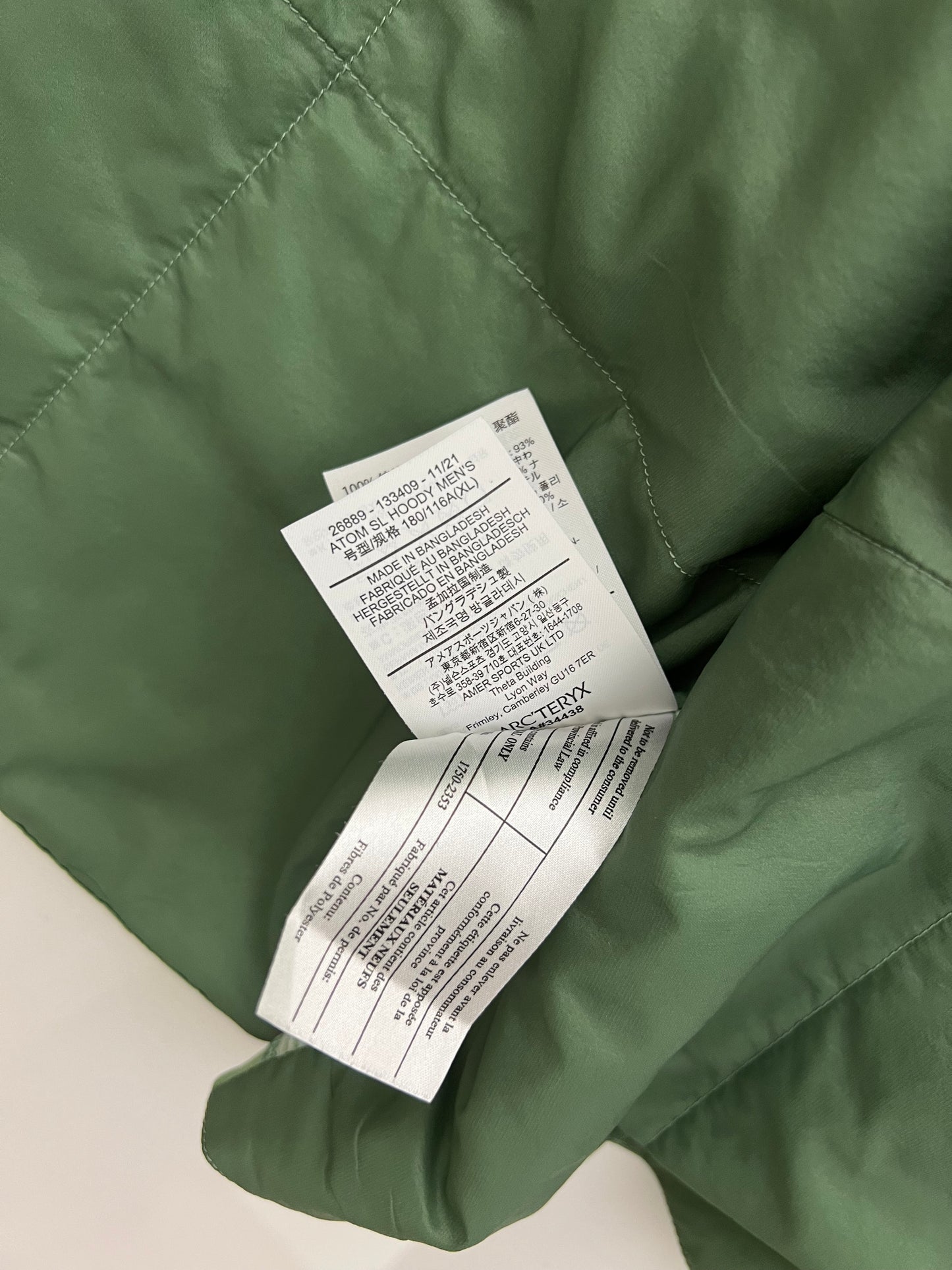 Arc’teryx Atom SL Hoody Green Men’s XL Extra Large