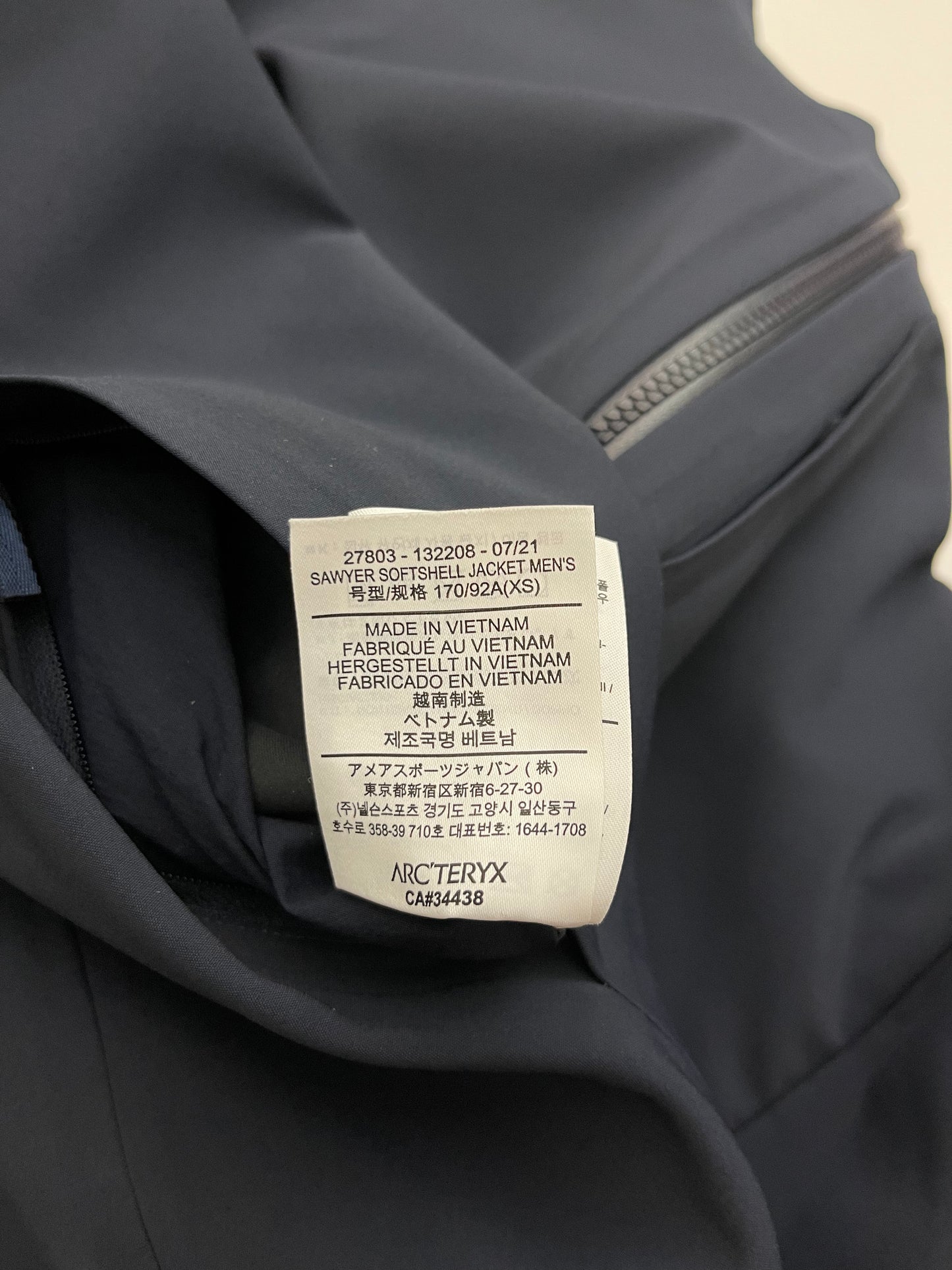 Arc’teryx Sawyer Softshell Jacket Blue Men’s XS Extra Small Gore-Tex Infinium