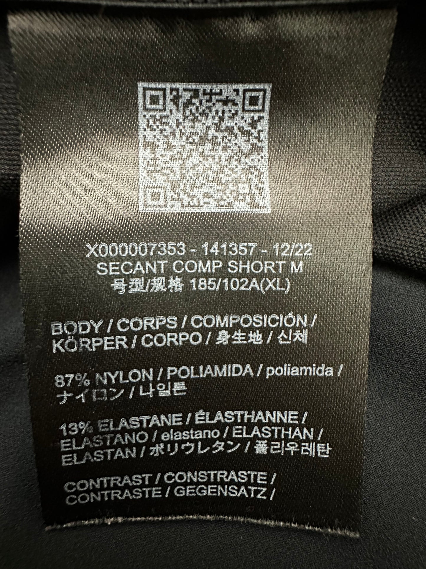 Arc’teryx Veilance Secant Comp Shorts XL Extra Large Black