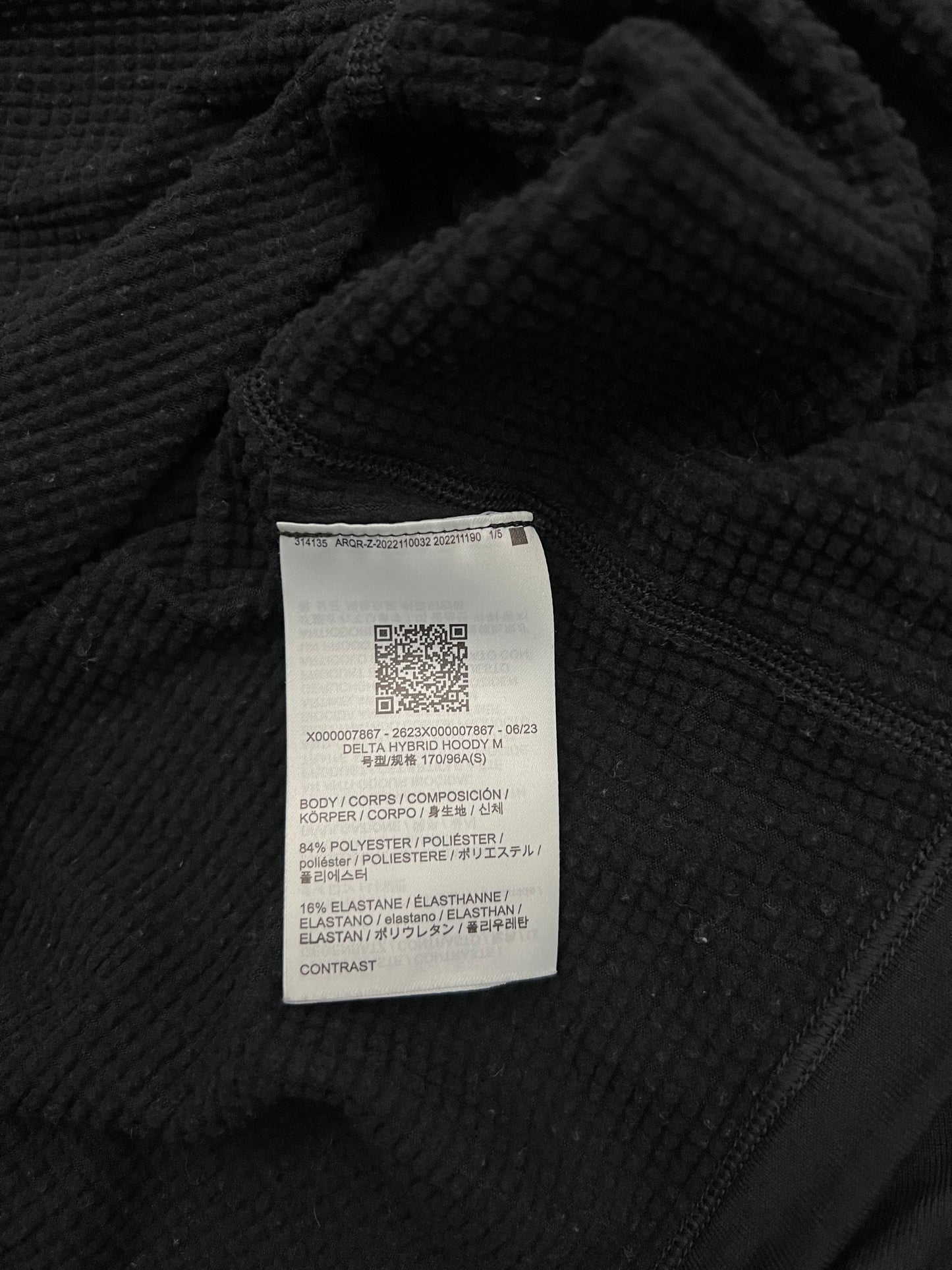 Arc’teryx Delta Hybrid Hoody Black Men’s S Small