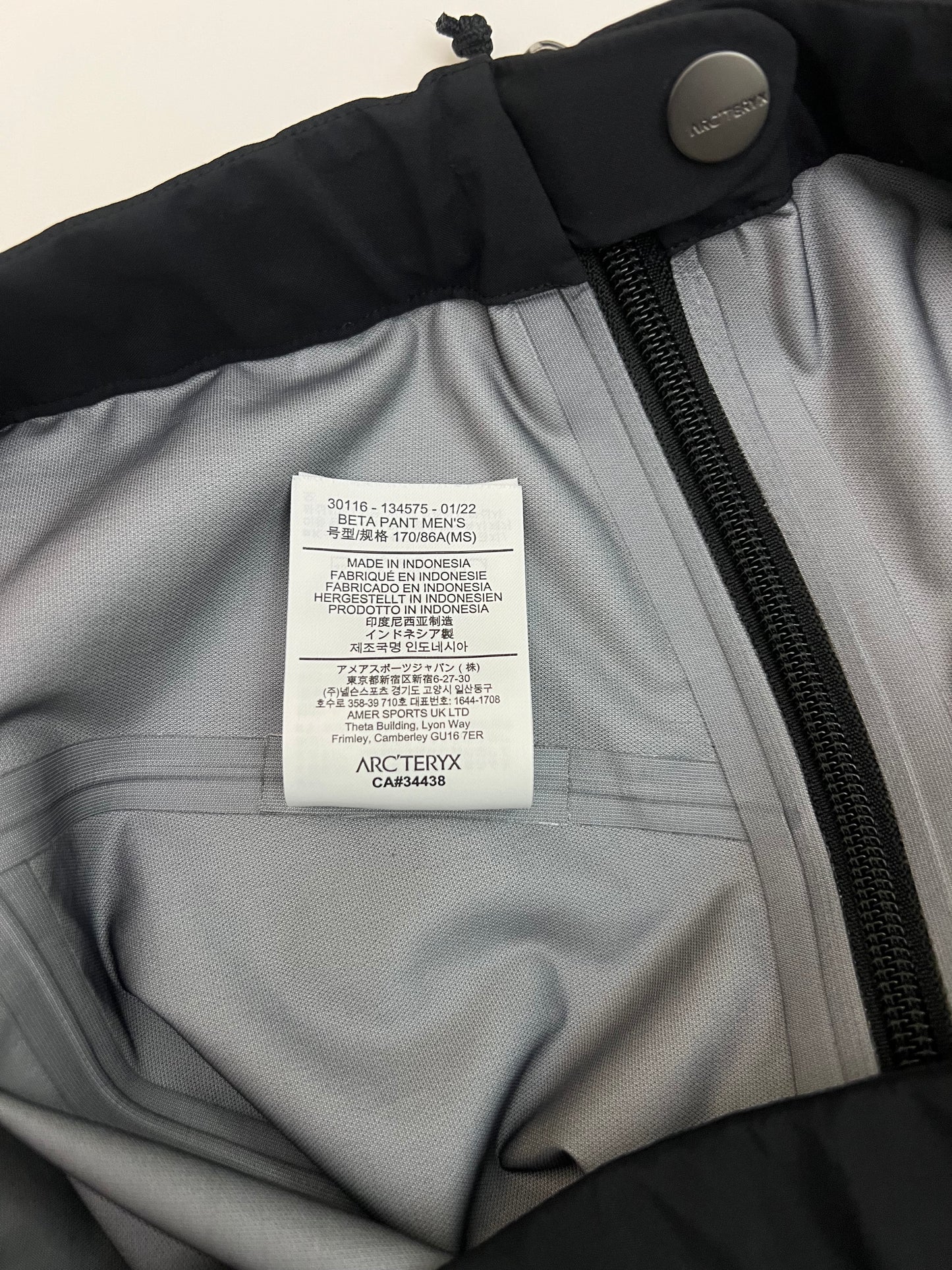 Arc'teryx Beta Pant Black Men’s M Medium Short Gore-Tex
