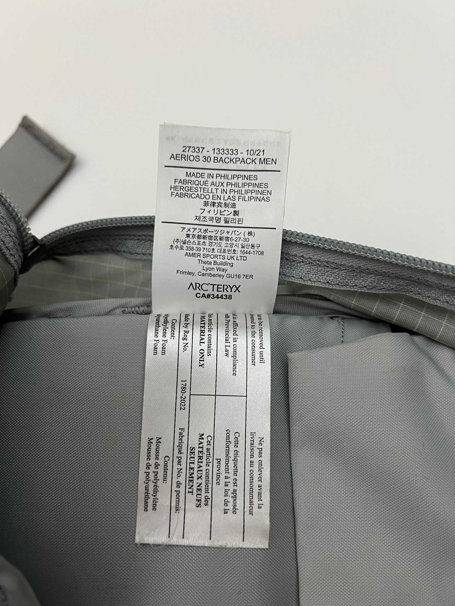 Arc’teryx Aerios 30 Backpack Men’s Pixel Grey