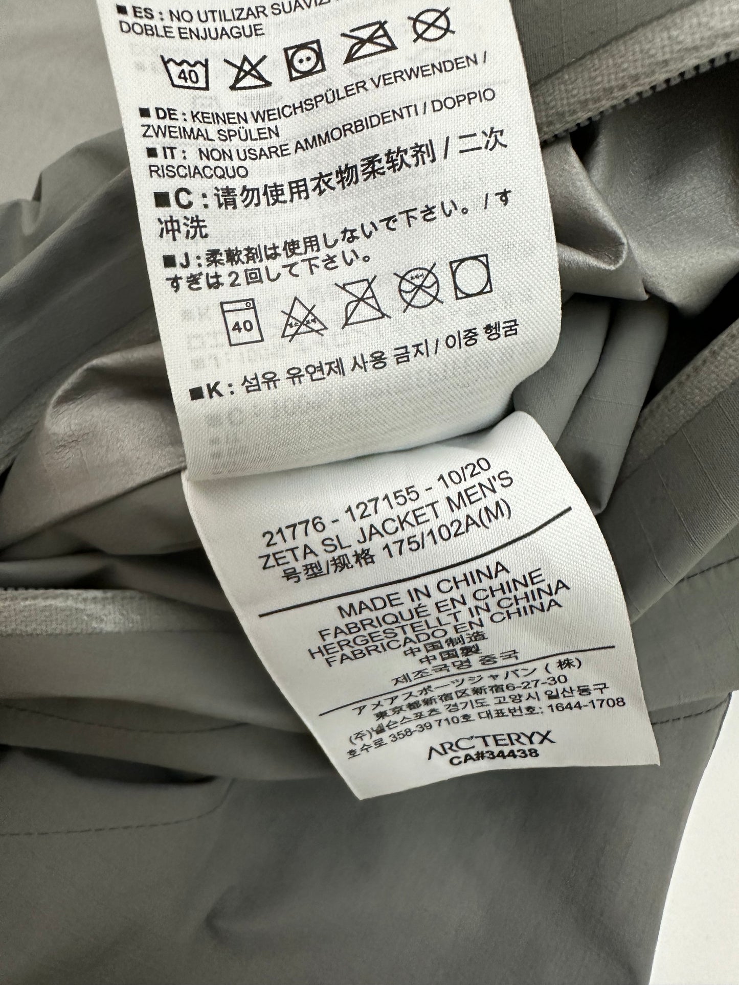 Arc’teryx Zeta SL Jacket Cryptochrome Grey Men’s M Medium Gore-Tex