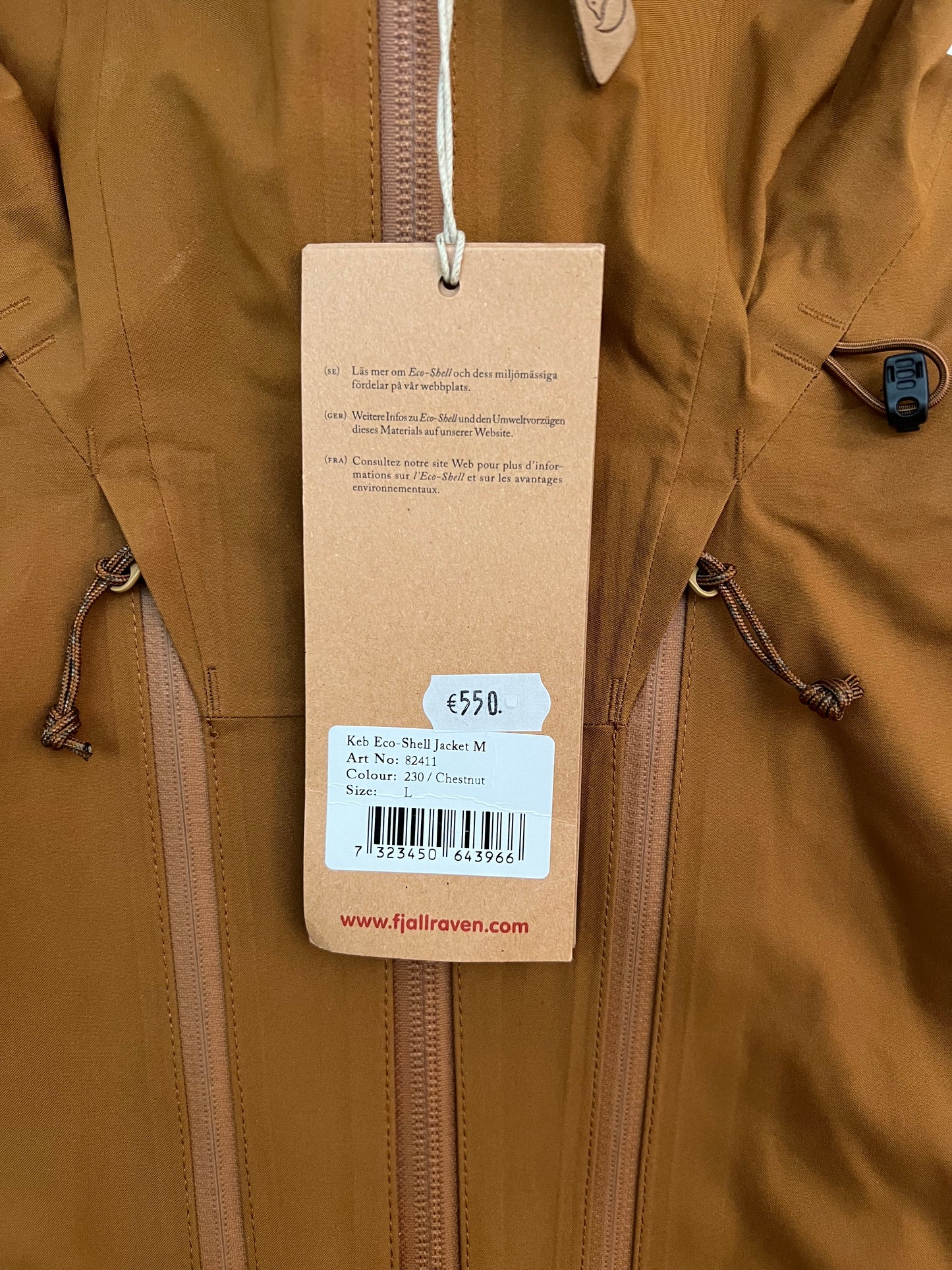 Fjallraven Keb Eco Shell Jacket Chestnut Men’s L Large