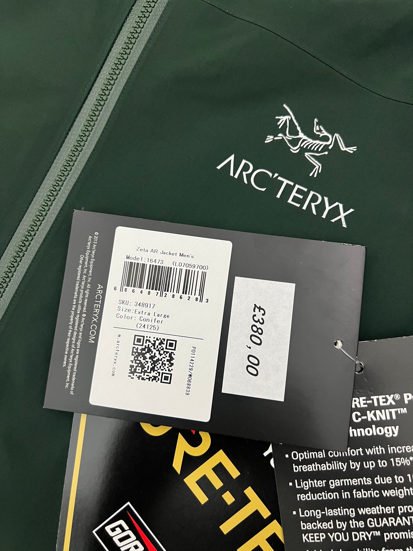 Arc’teryx Zeta AR Jacket Conifer Green Men’s XL Extra Large Gore-Tex