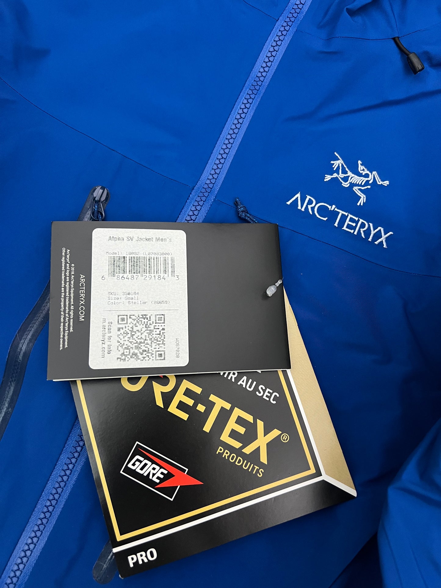 Arc’teryx Alpha SV Jacket Stellar Blue Men’s S Small Gore-Tex Pro