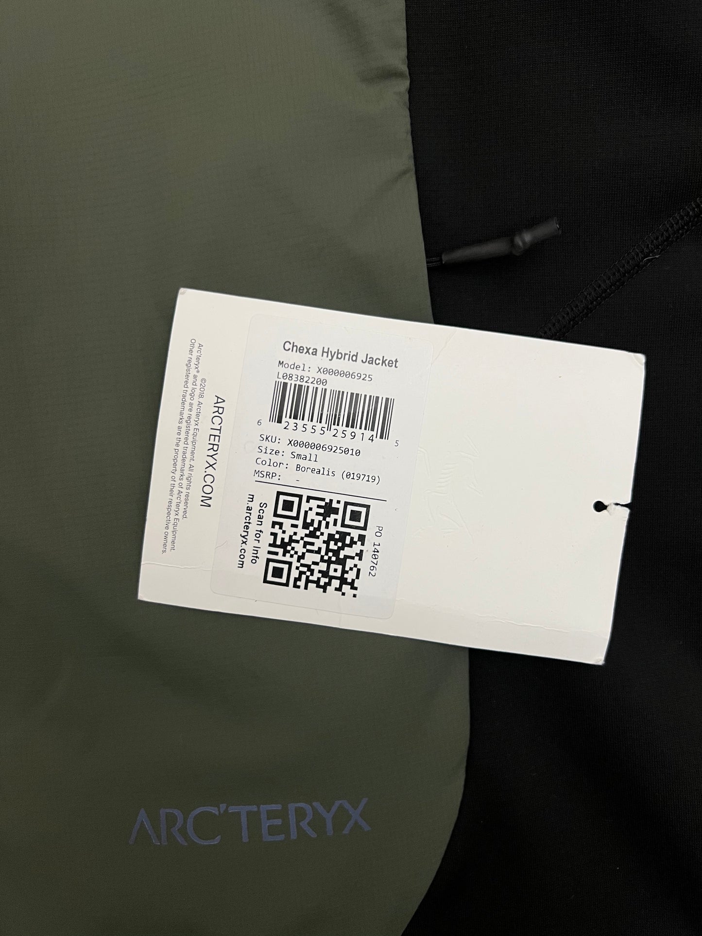 Arc’teryx System_A Chexa Hybrid Jacket Borealis Green Men’s S Small