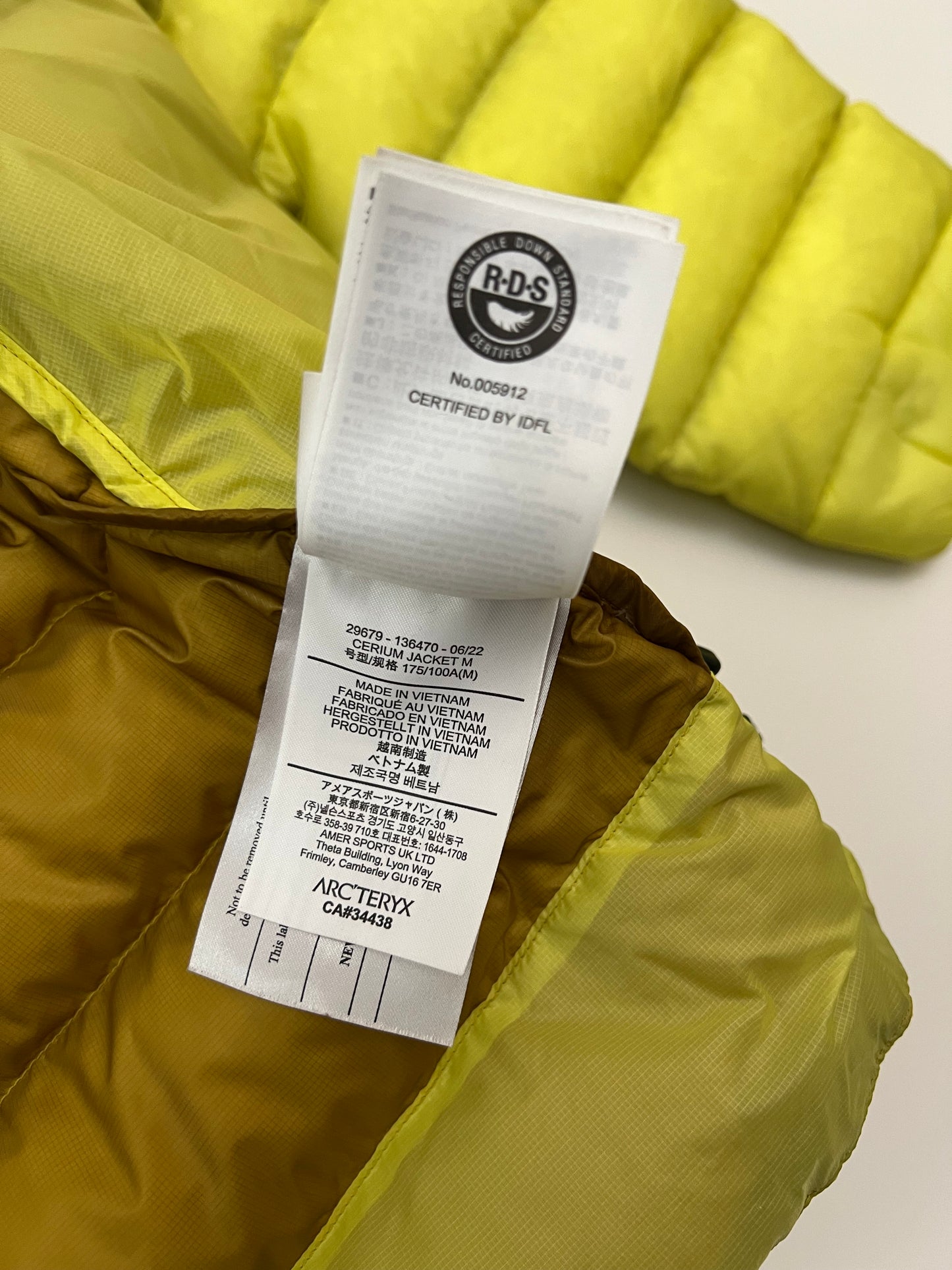 Arc’teryx Cerium Jacket Oracle Yellow Men’s M Medium