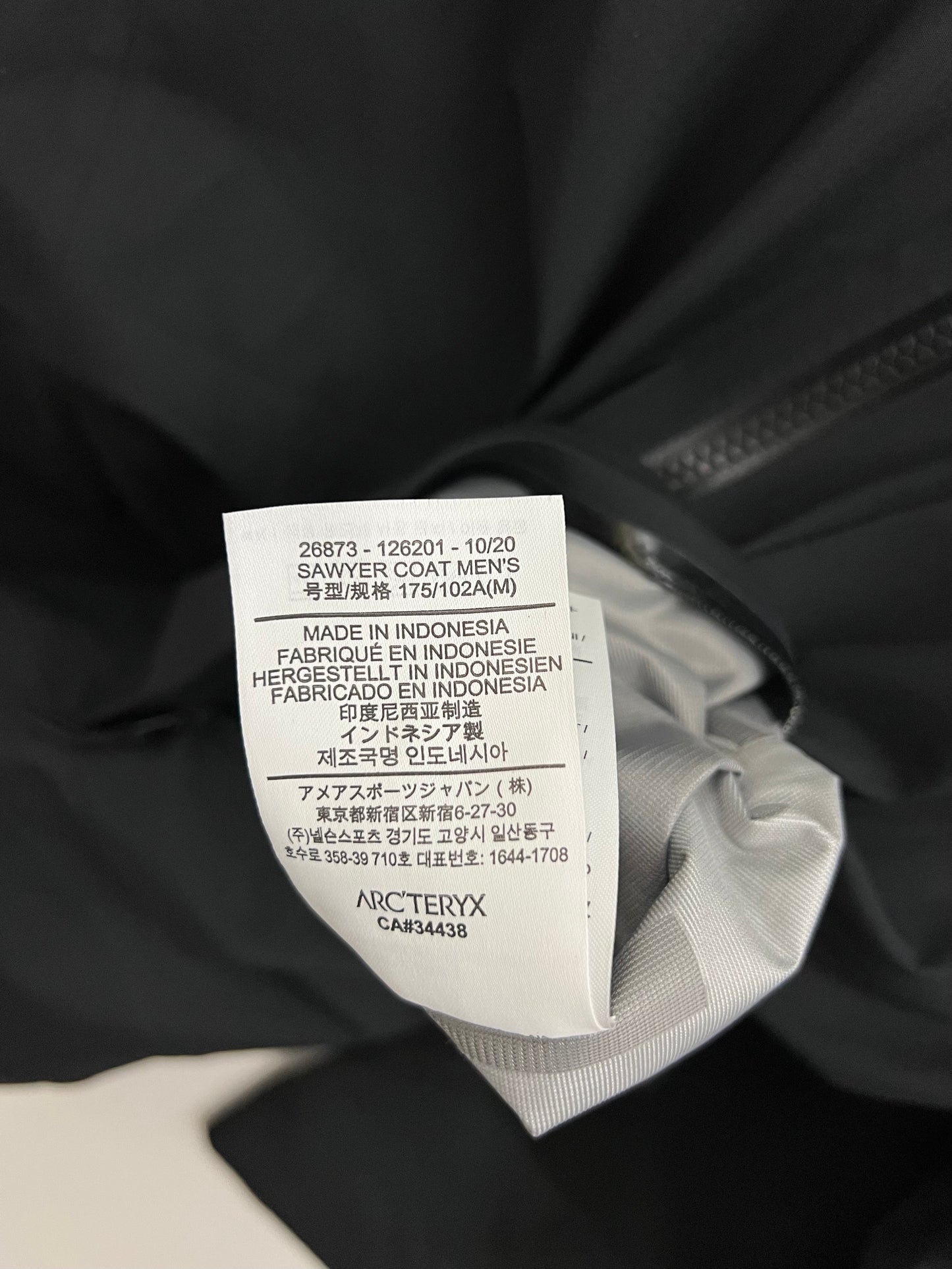 Arc’teryx Sawyer Coat Black Men’s M Medium Gore-Tex