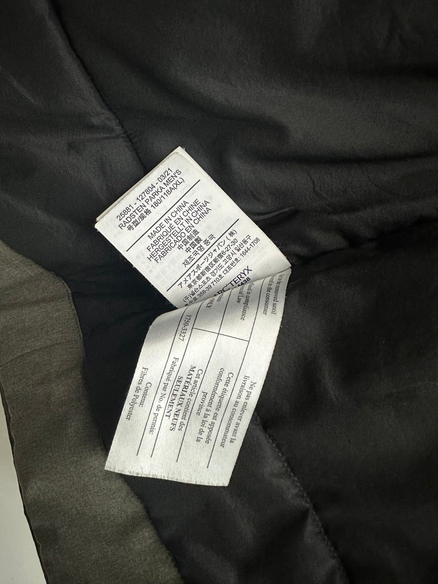 Arc’teryx Radsten Parka Dracaena Heather Grey Men’s XL Extra Large Gore-Tex