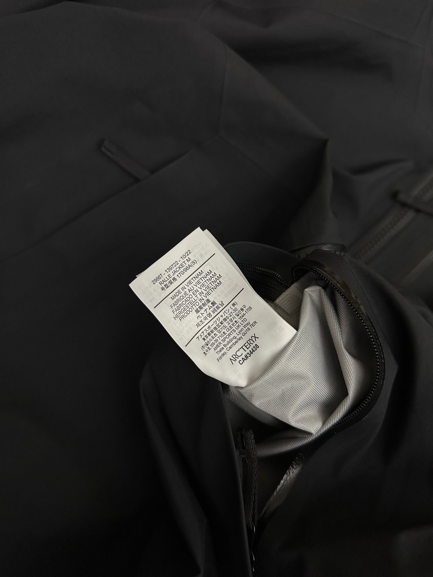 Arc’teryx Ralle Jacket Black Men’s S Small Gore-Tex