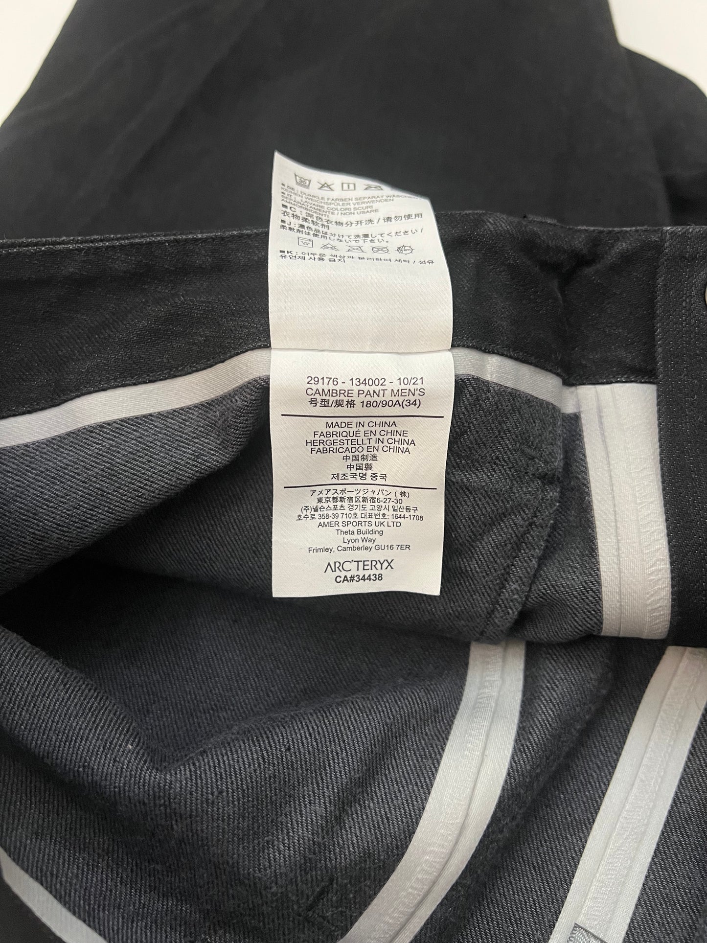 Arc’teryx Veilance Cambre Pant Black Men’s 34