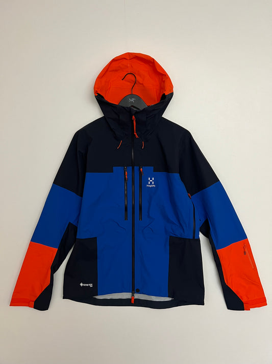 Haglofs Spitz GTX Pro Jacket Electric Blue / Tarn Blue Men’s L Large Gore-Tex Pro RECCO