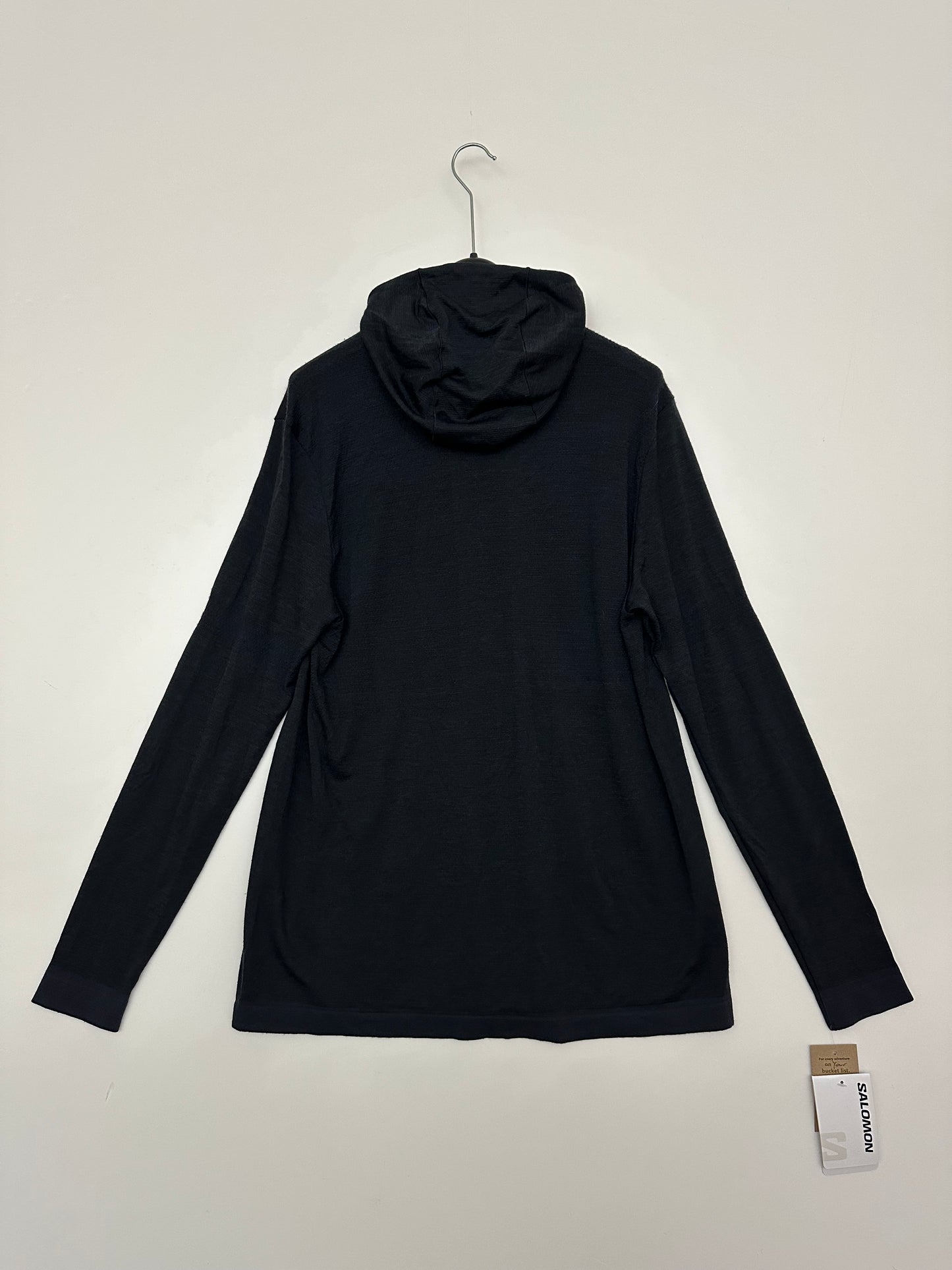 Salomon Outspeed Wool Hoodie M Deep Black XL Men's