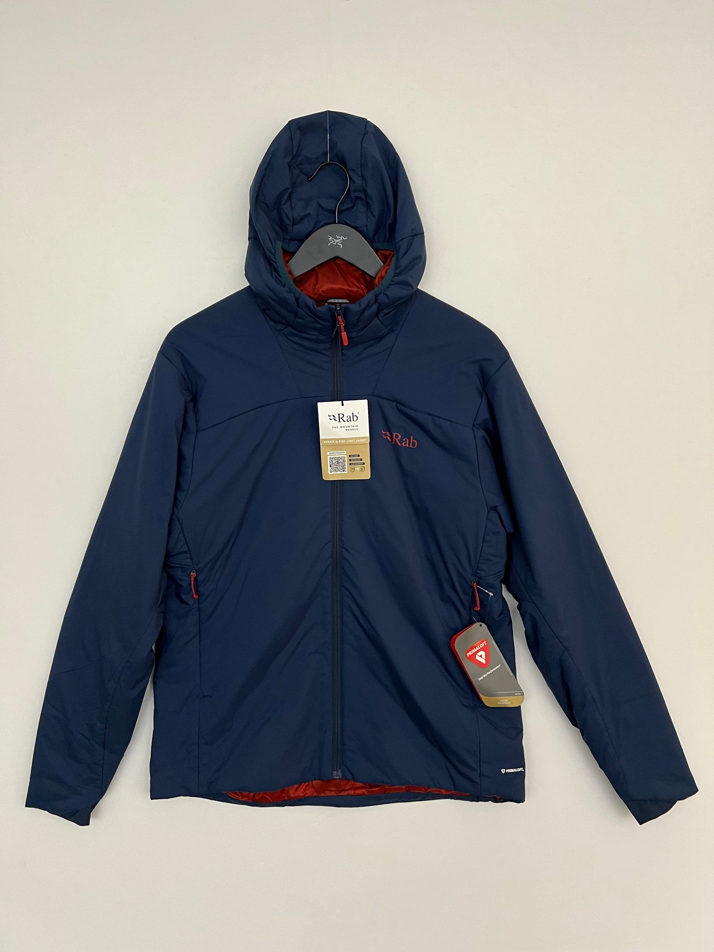 Rab Xenair Alpine Light Jacket Tempest Blue / Tuscan Red Men’s S Small