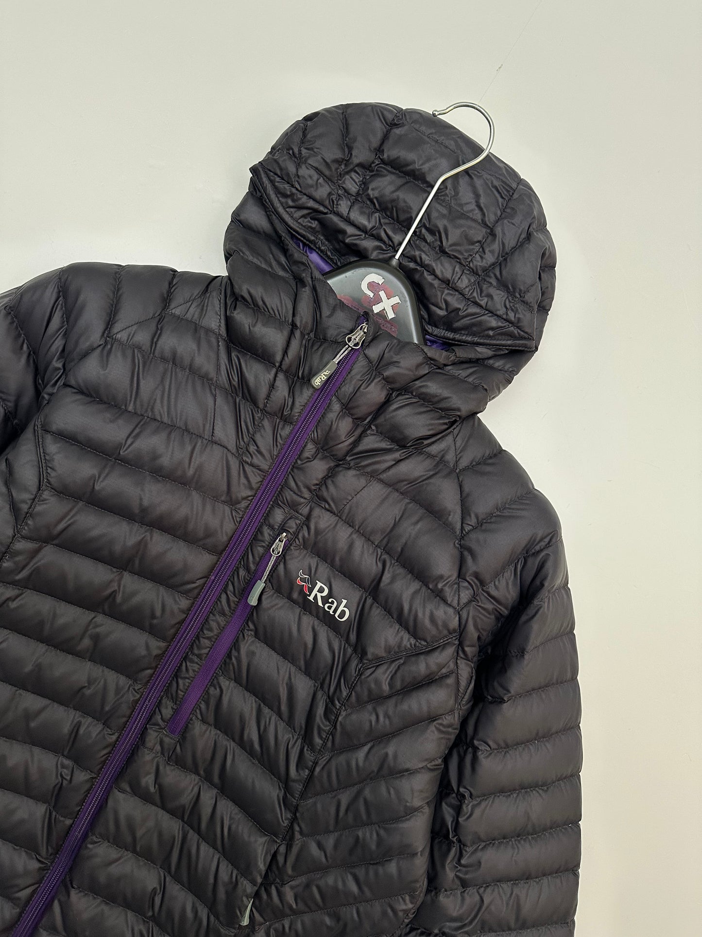 Rab Microlight Alpine Pertex Quantum Down Jacket Black/Purple UK 14 / EU 42