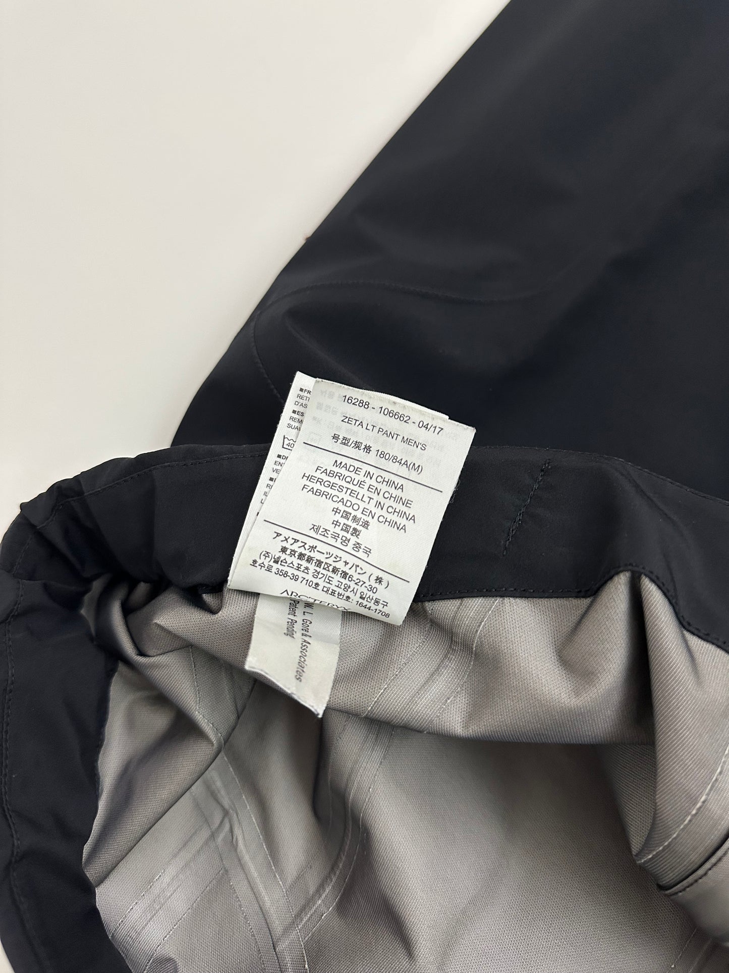 Arc'teryx Zeta LT Pant Black Men’s M Medium Gore-Tex