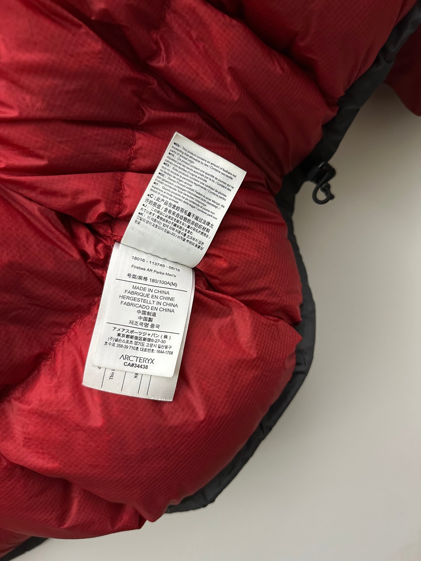 Arc’teryx Firebee AR Parka Red Men’s M Medium Gore Thermium