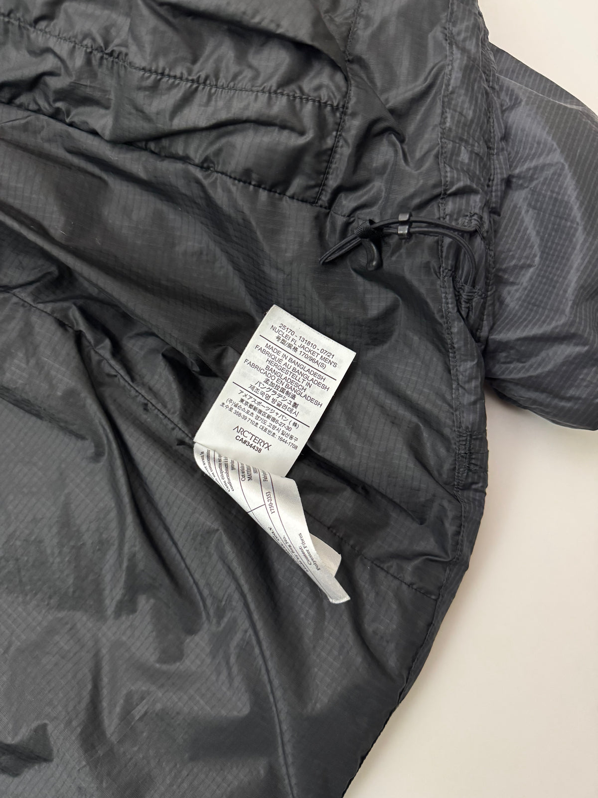 Arc'teryx Nuclei FL Jacket Black Men's S Small Insulated Jacket