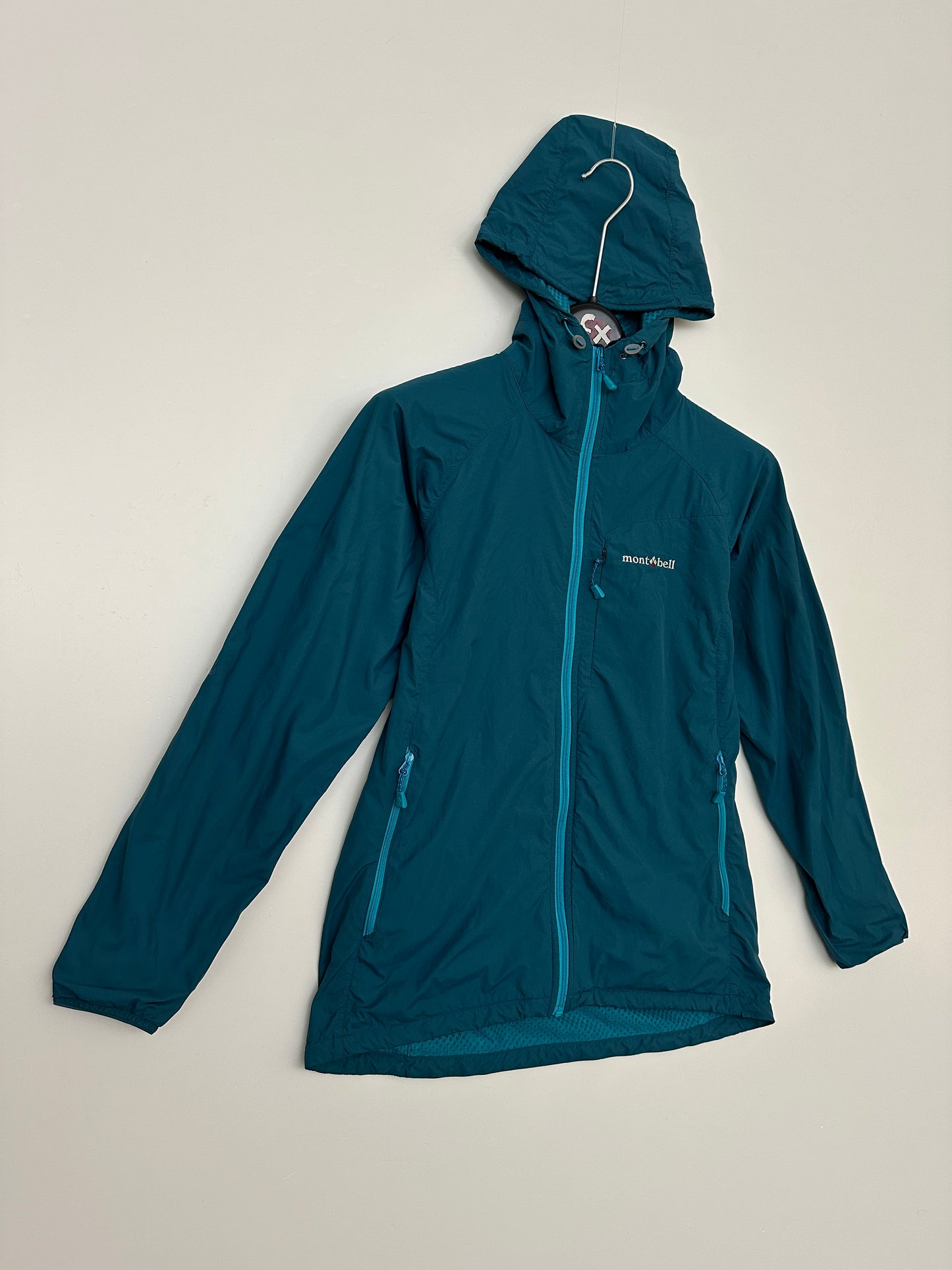 Montbell Light Shell Hooded Jacket Blue Packable Women's M Medium