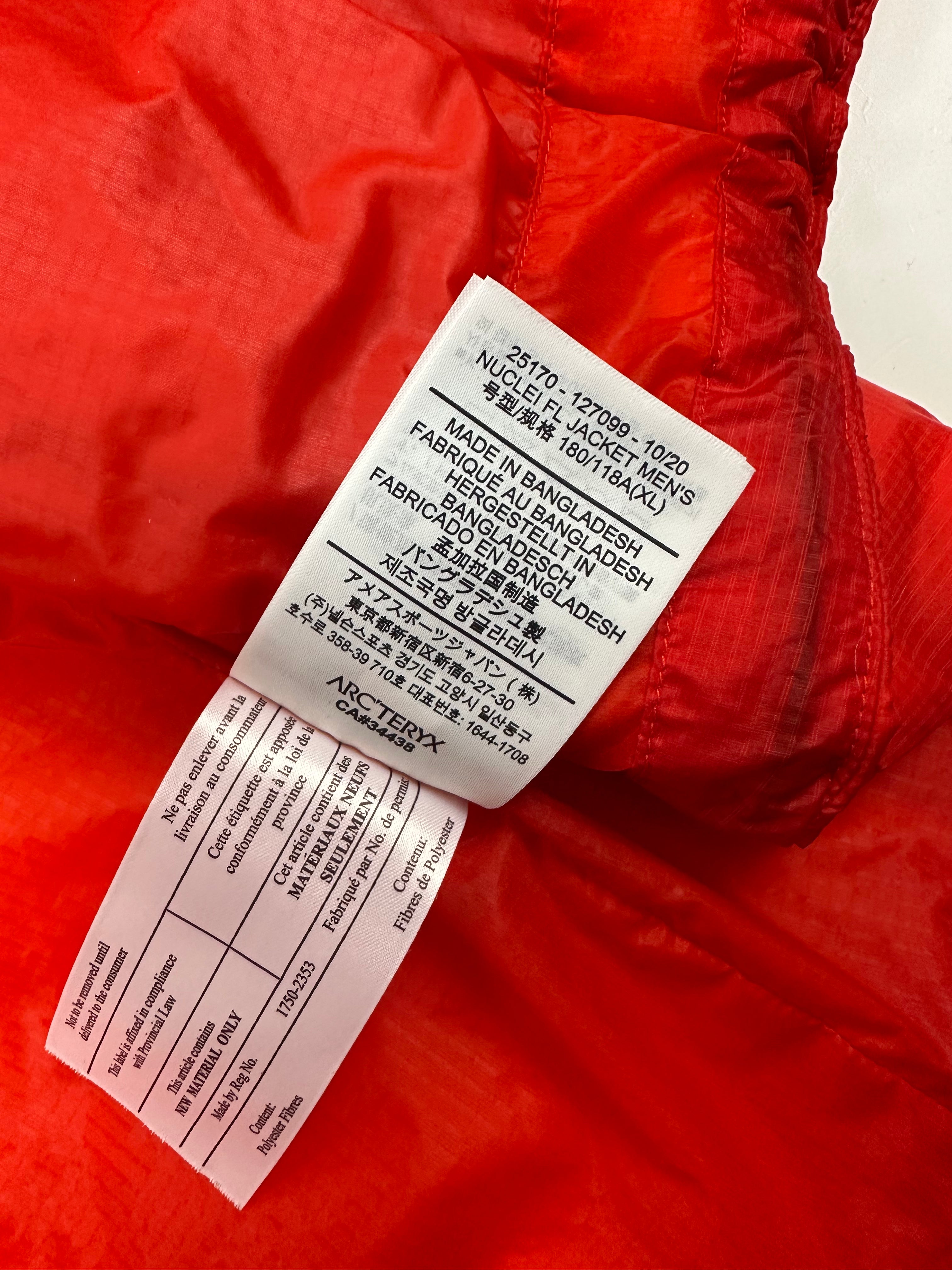 Arc'teryx Nuclei FL Jacket Dynasty Red Men's XL Extra Large – Chamonyx