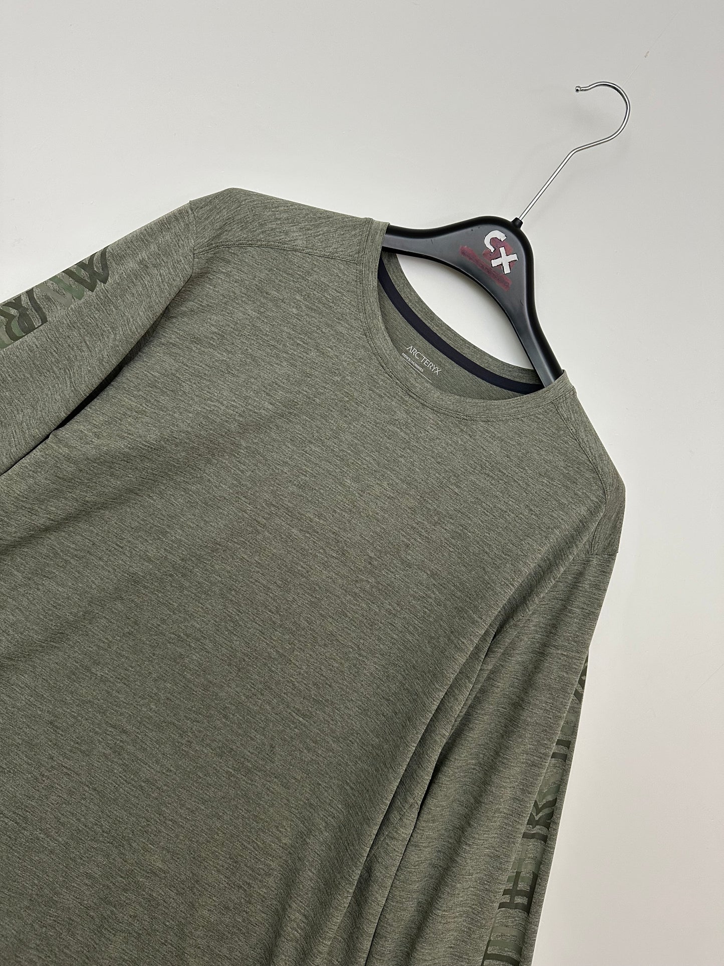 Arc'teryx Cormac Logo LS Stone Green Heather Mens XL Arc’Word