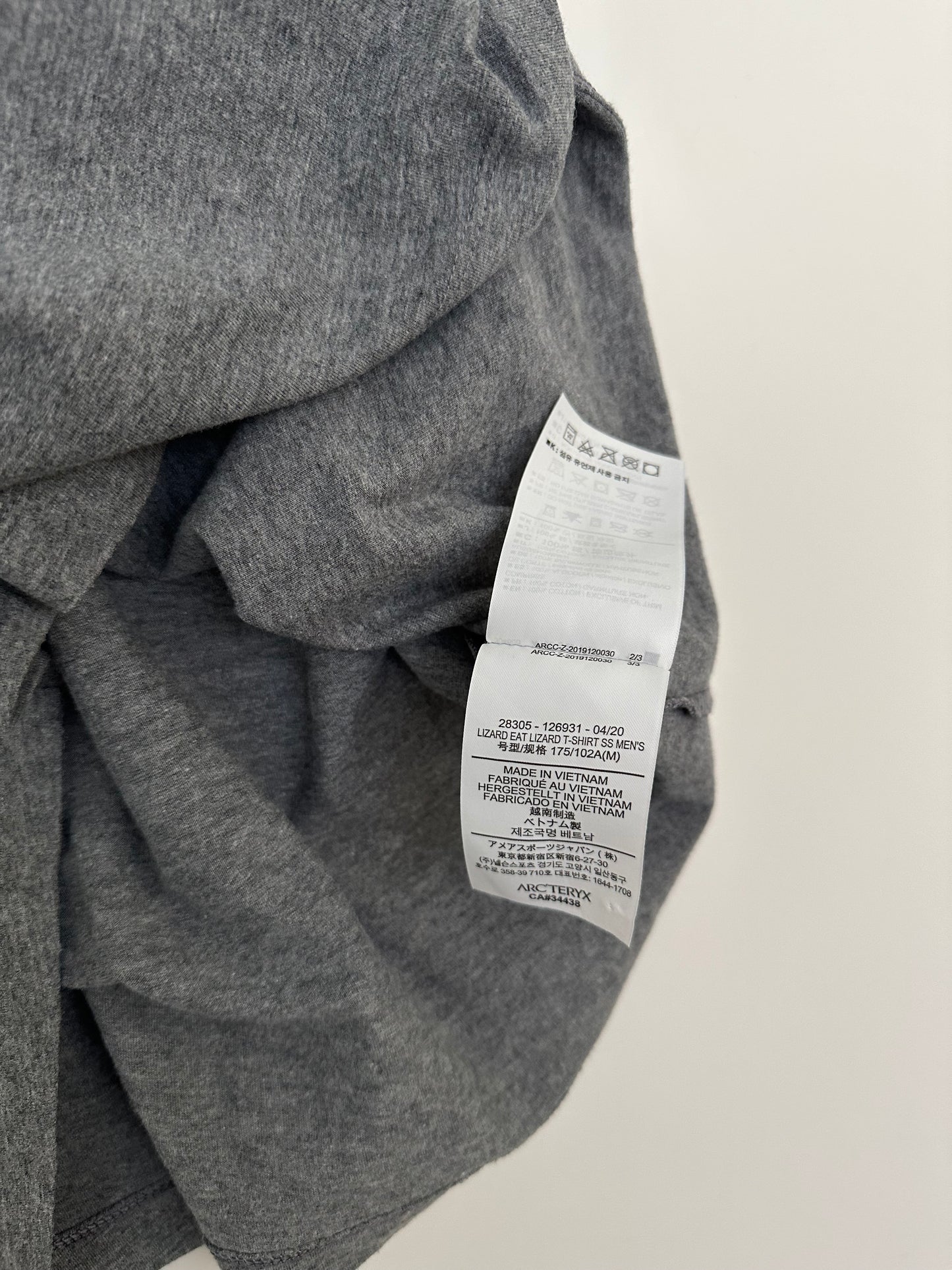 Arc’teryx Lizard Eat Lizard T-Shirt SS Grey Men’s M Medium