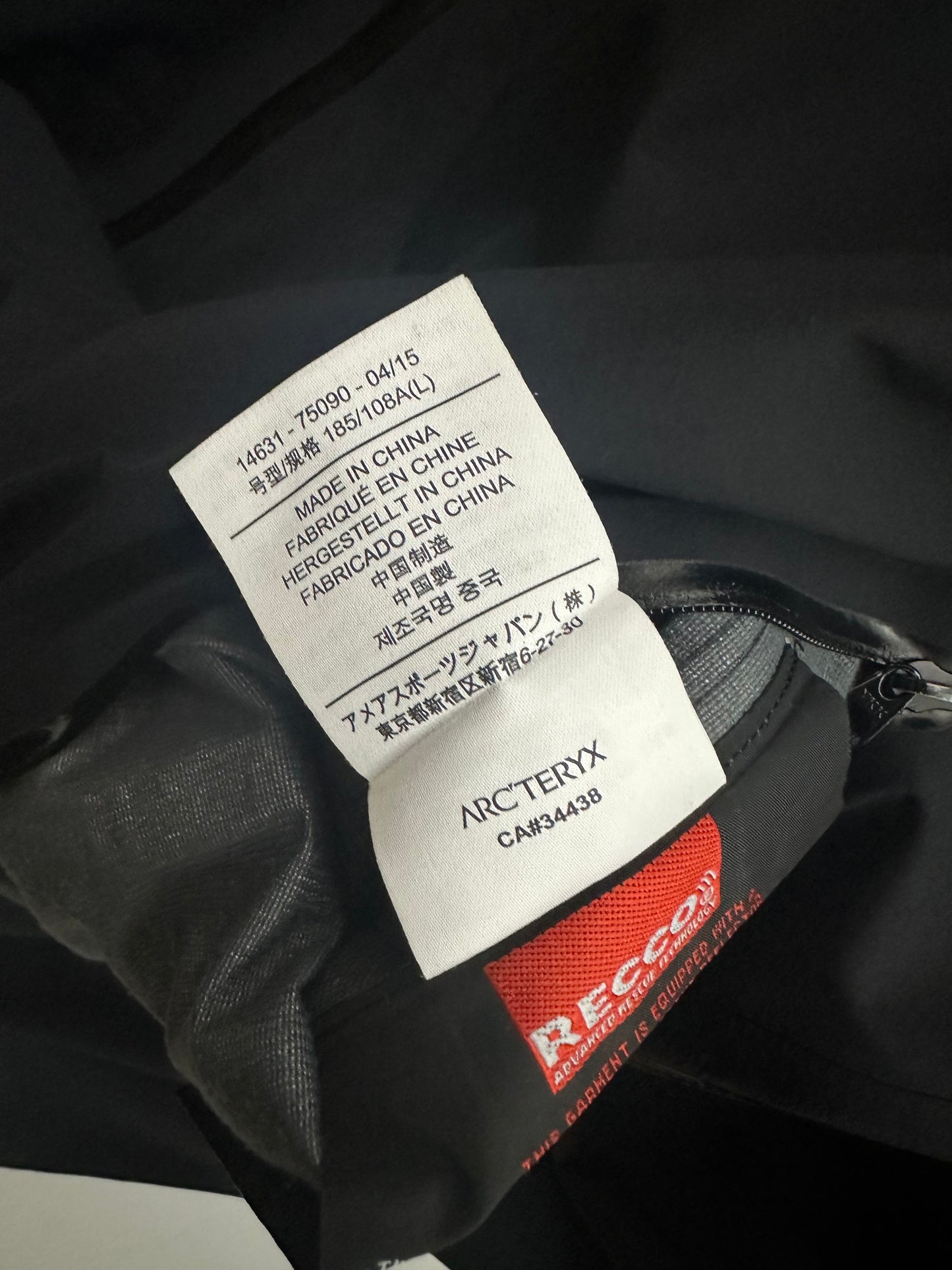 Arc’teryx Cassiar Jacket Black Men’s L Large Gore-Tex RECCO