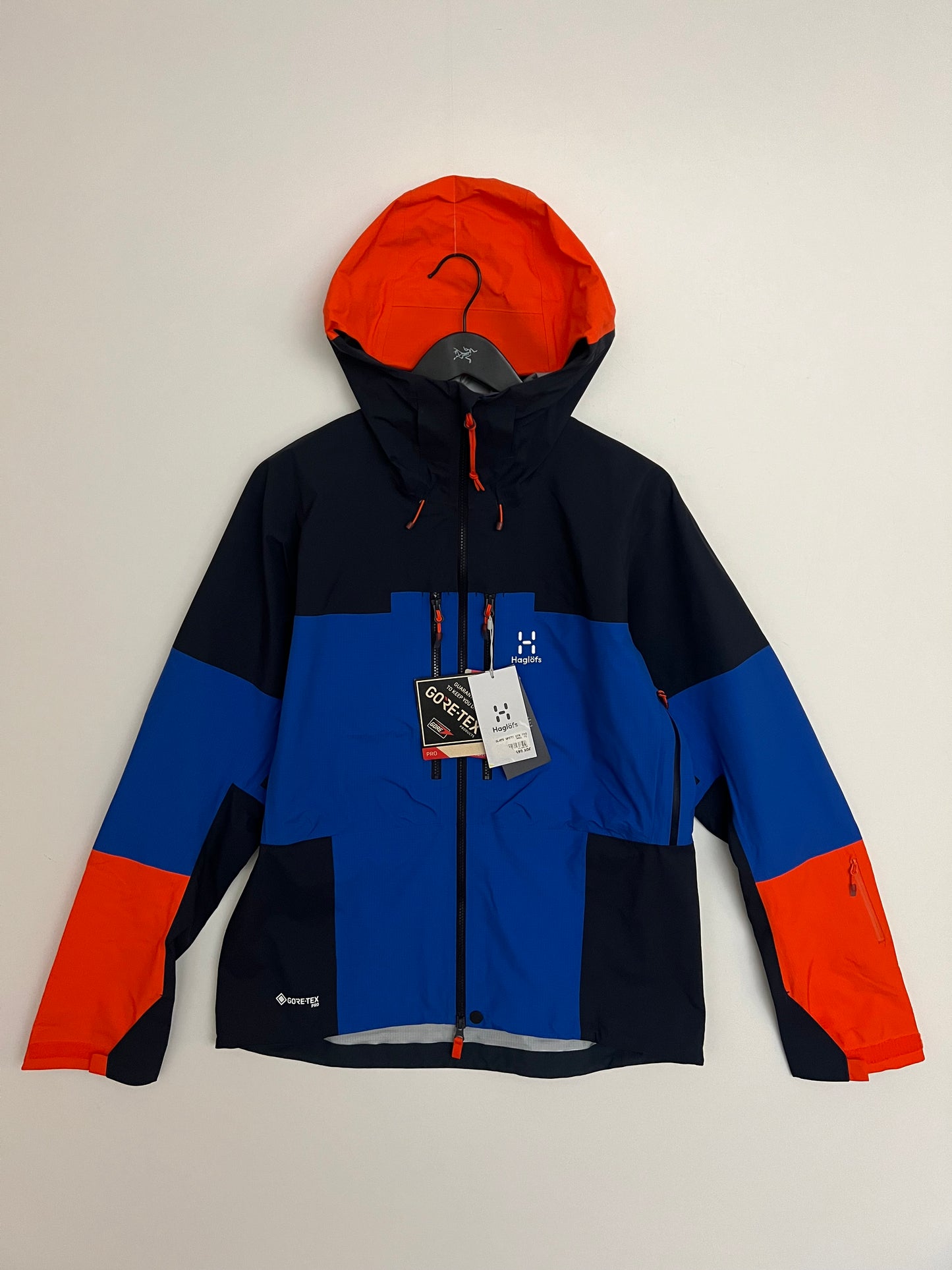 Haglofs Spitz GTX Pro Jacket Electric Blue / Tarn Blue Men’s L Large Gore-Tex Pro RECCO