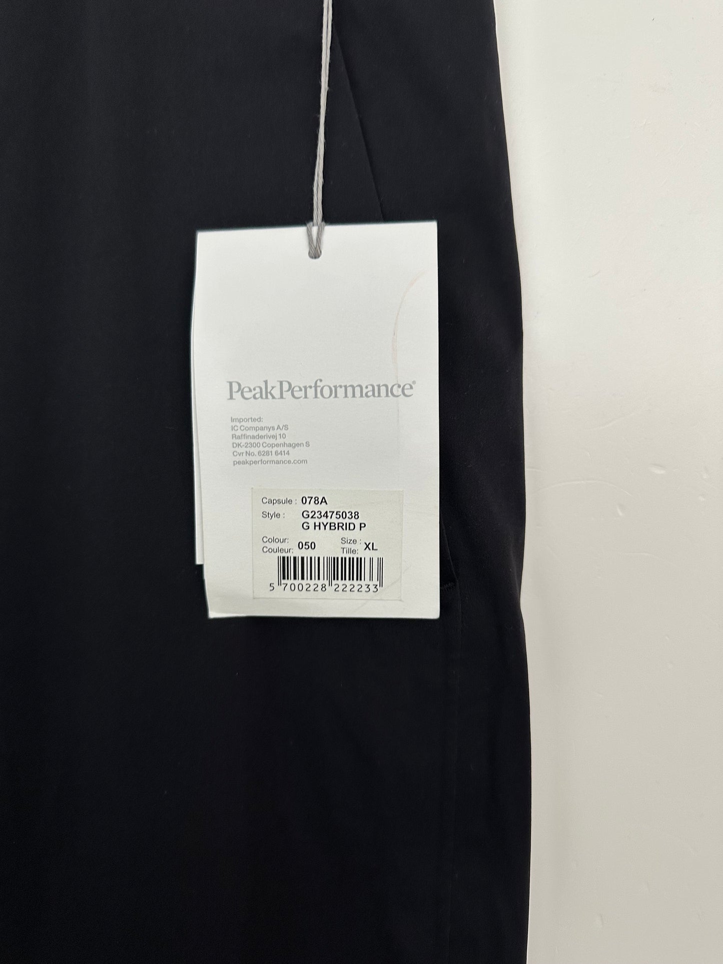 Peak Performance Men's G Hybrid Pants Size XL Black Waterproof