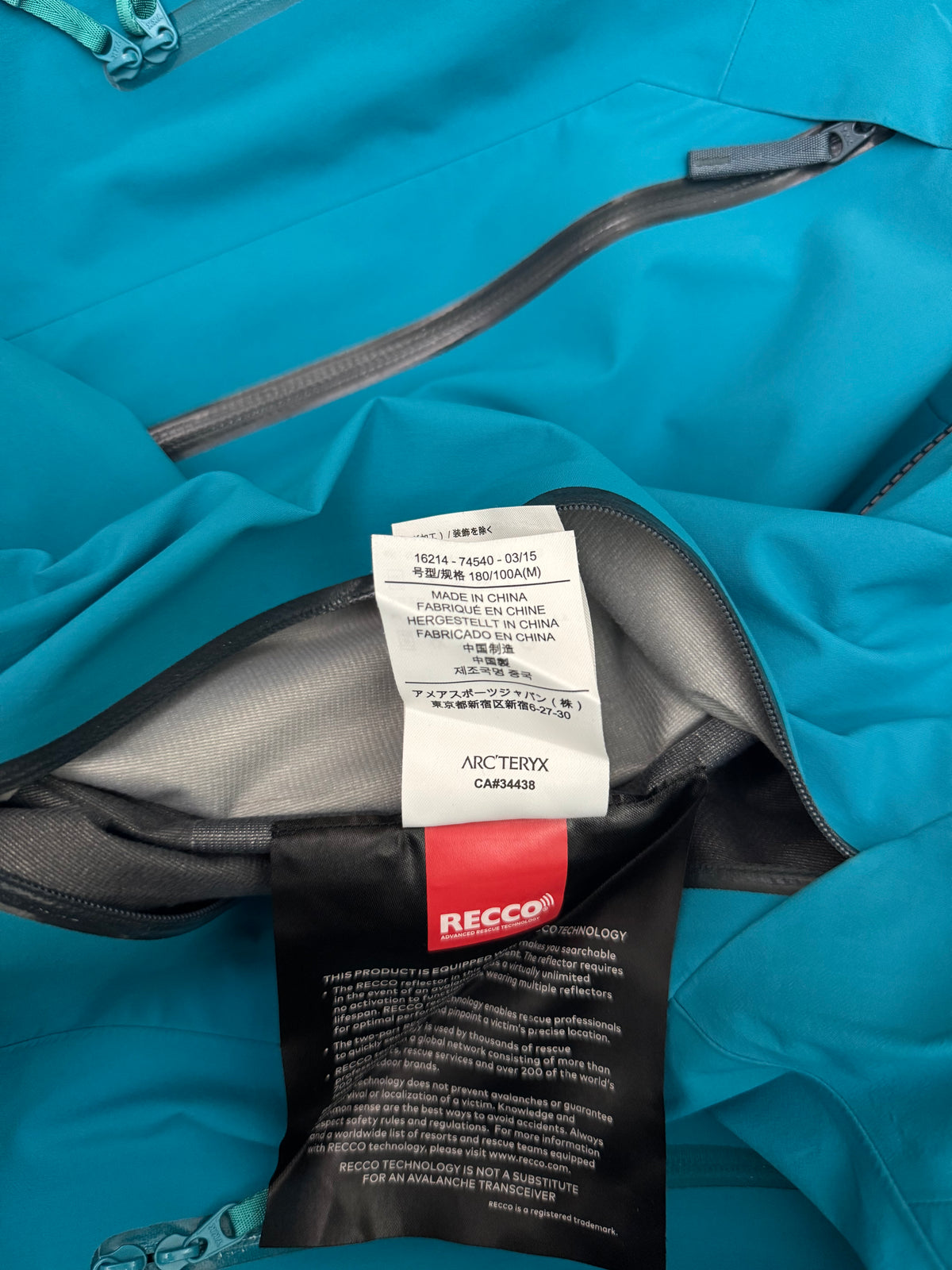 Arc’teryx Sabre Jacket Blue Men’s M Medium Gore-Tex RECCO