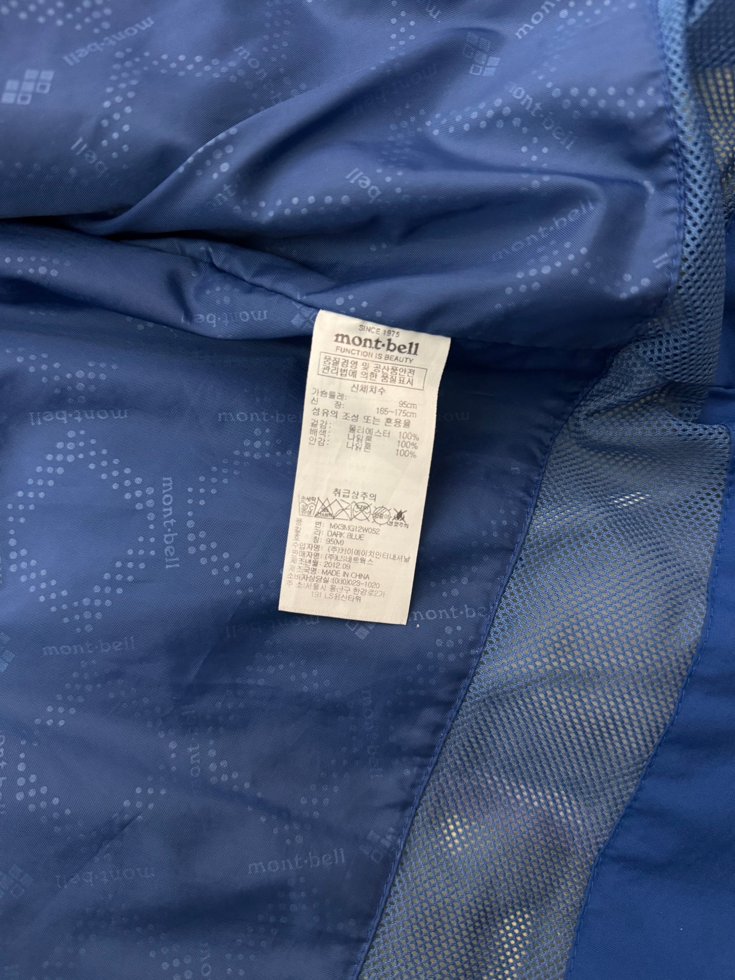 Montbell Rain Trekker Gore-Tex Jacket Men’s S Small Blue