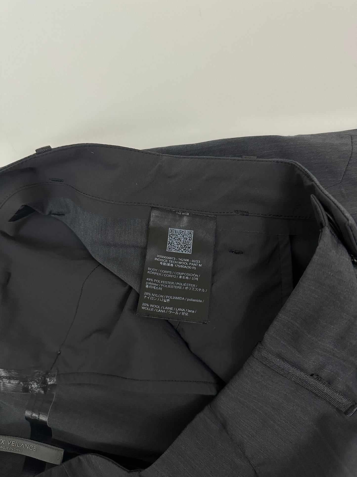 Arc'teryx Veilance Indisce Tech Wool Pant Grey Men’s 30 Reg