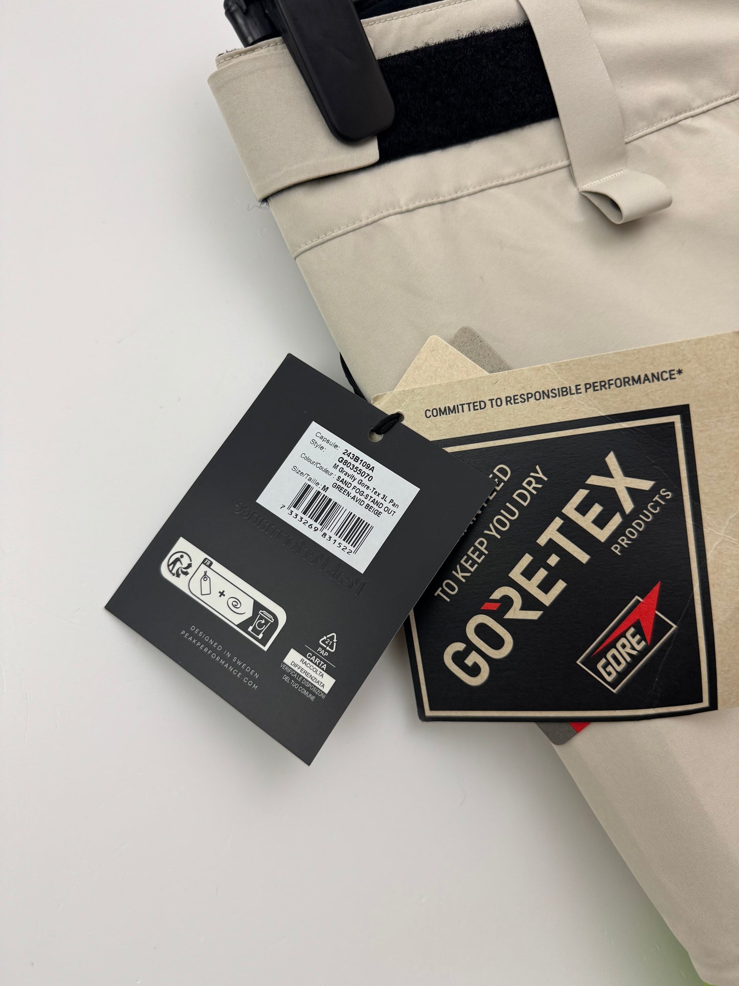 Peak Performance Gravity Pants Men's Medium Gore-Tex RECCO