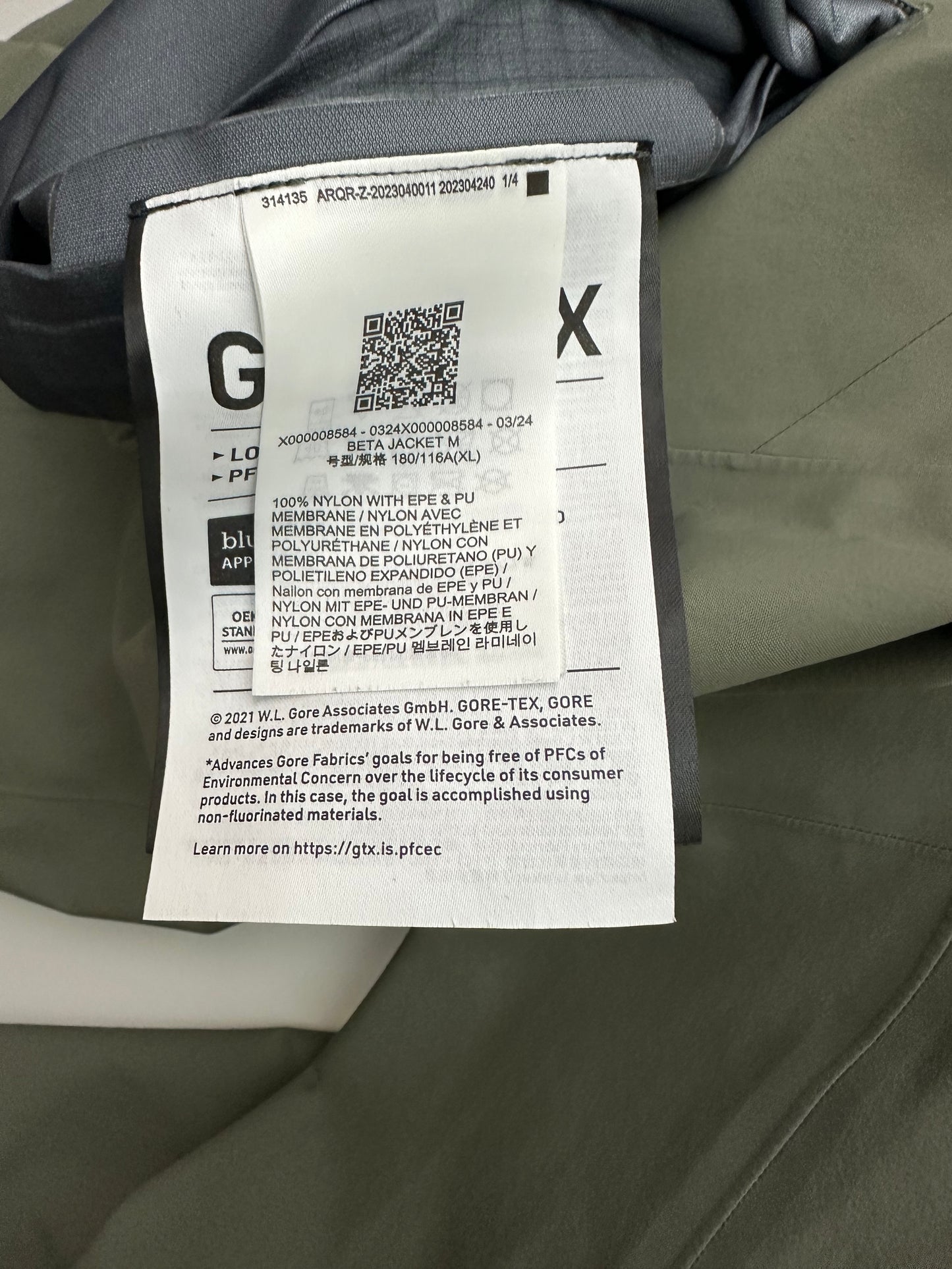 Arc’teryx Beta Jacket Forage Green Men’s XL Extra Large Gore-Tex RECCO