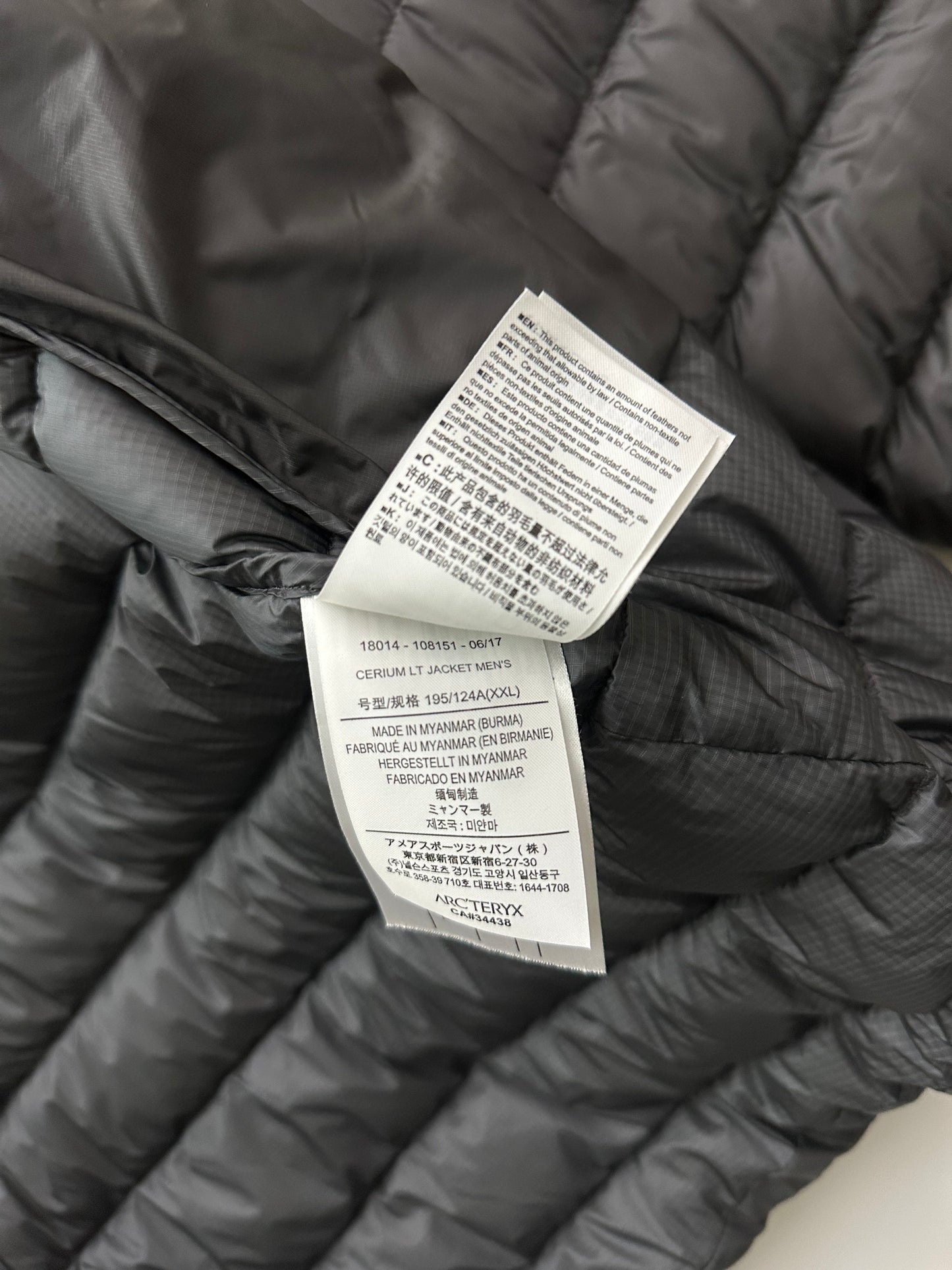 Arc’teryx Cerium LT Jacket Pilot Grey Men’s XXL