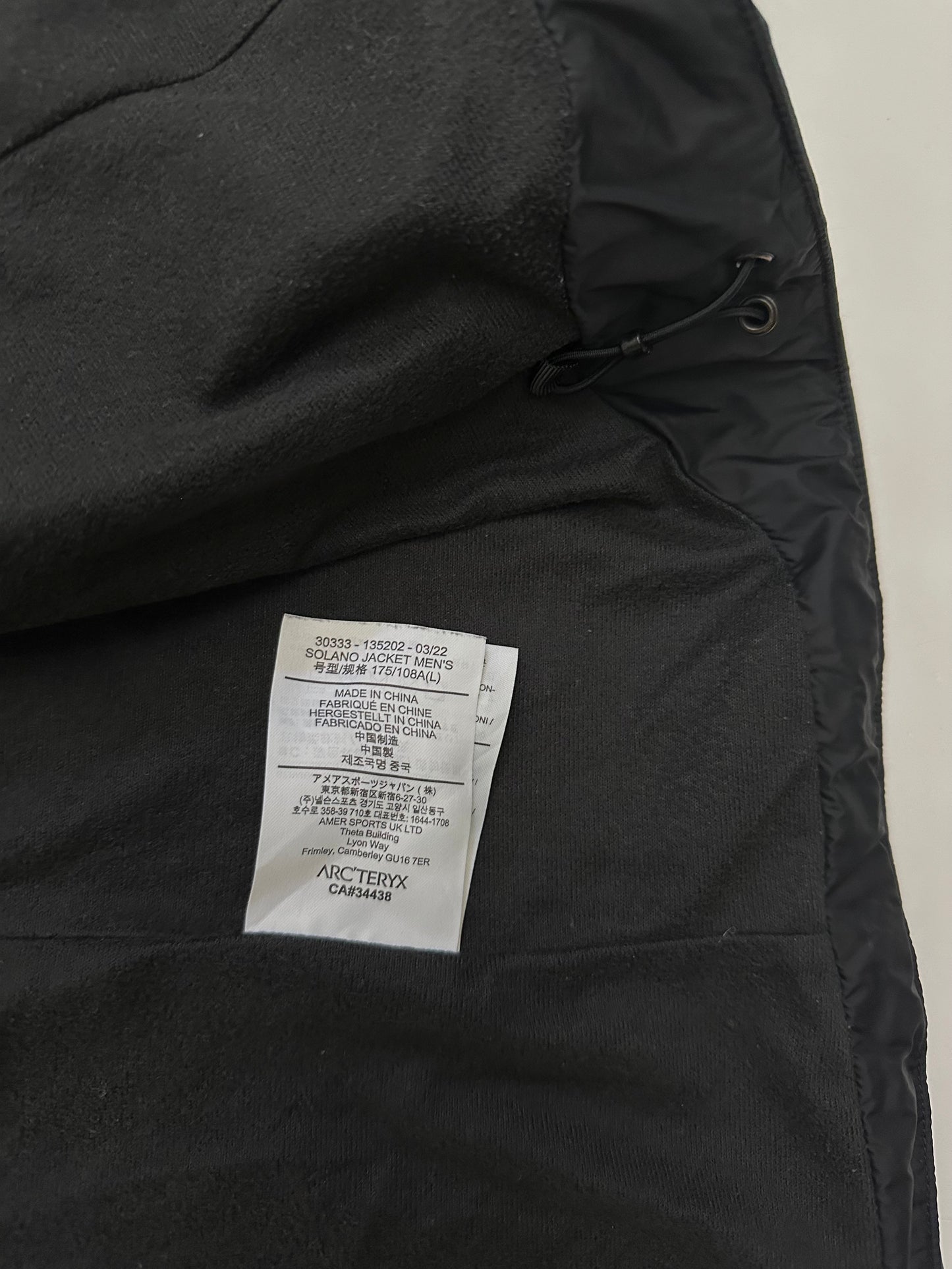 Arc’teryx Solano Jacket Grey Men’s L Large Gore-Tex Infinium