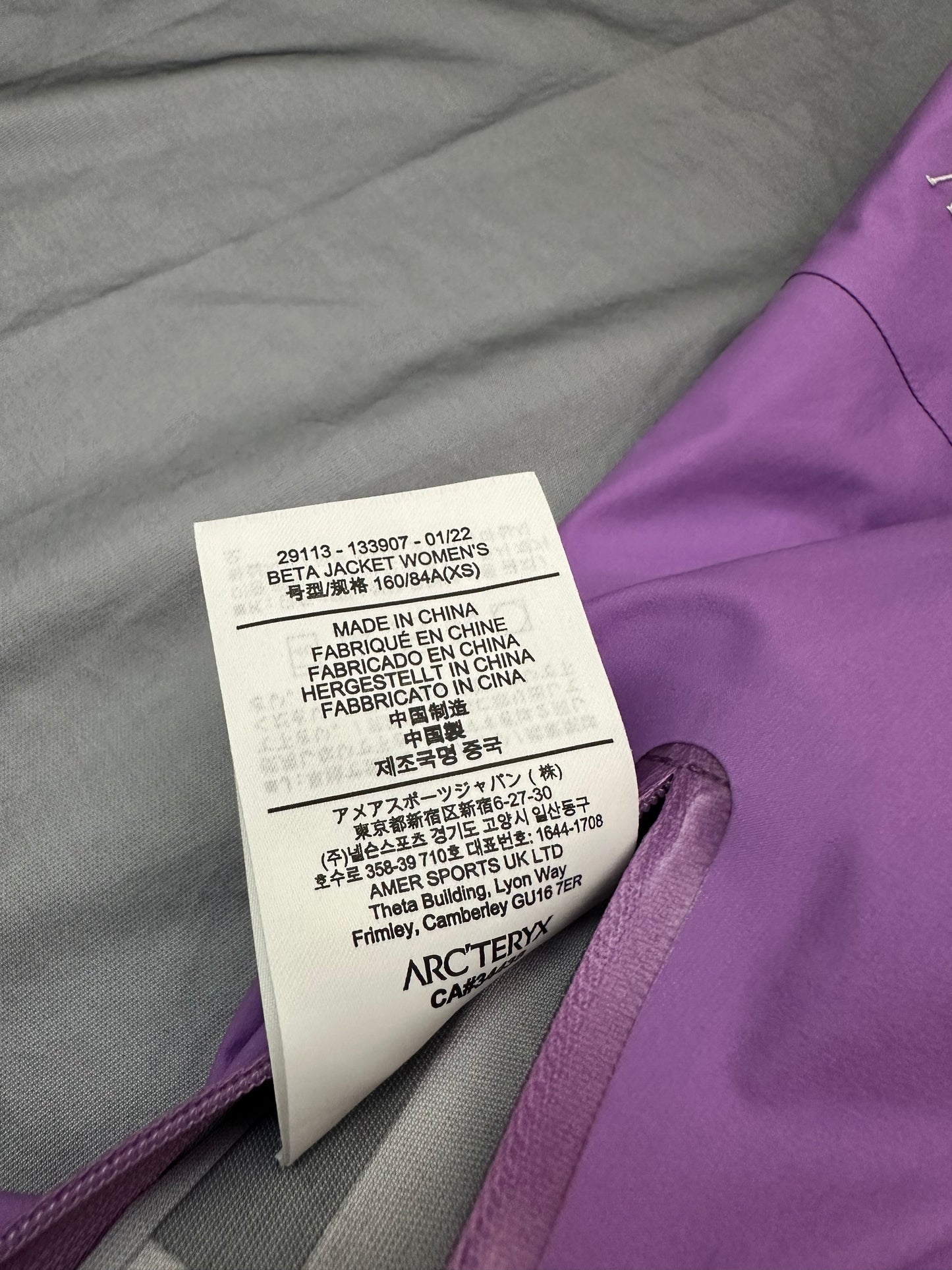 Arc’teryx Beta Jacket Purple Women’s XS Extra Small Gore-Tex