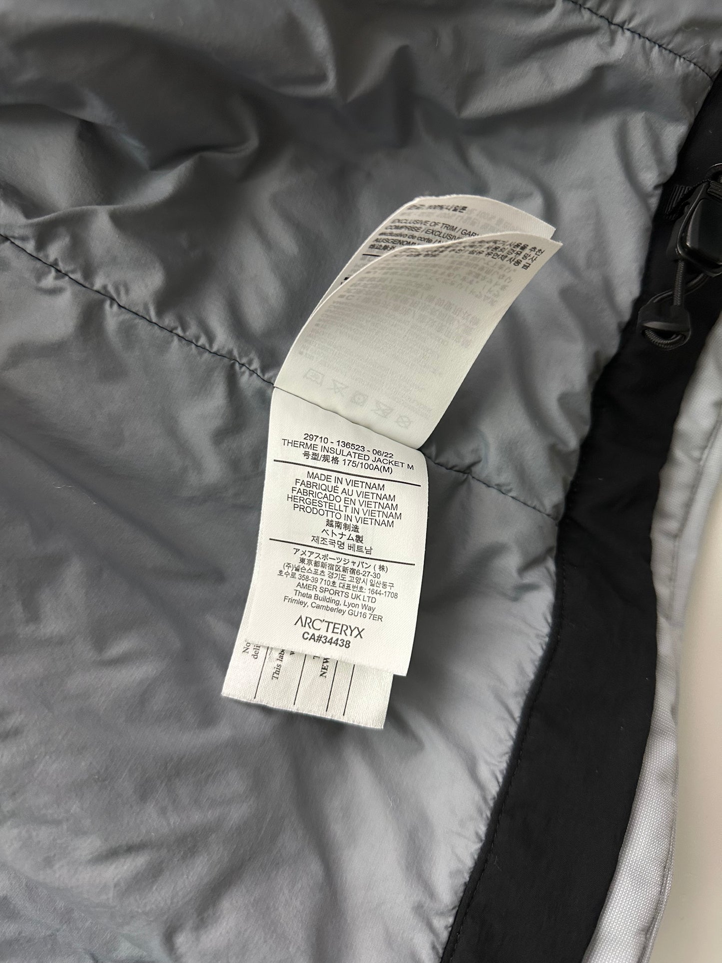 Arc’teryx Therme Insulated Jacket Grey Men’s M Medium Gore-Tex