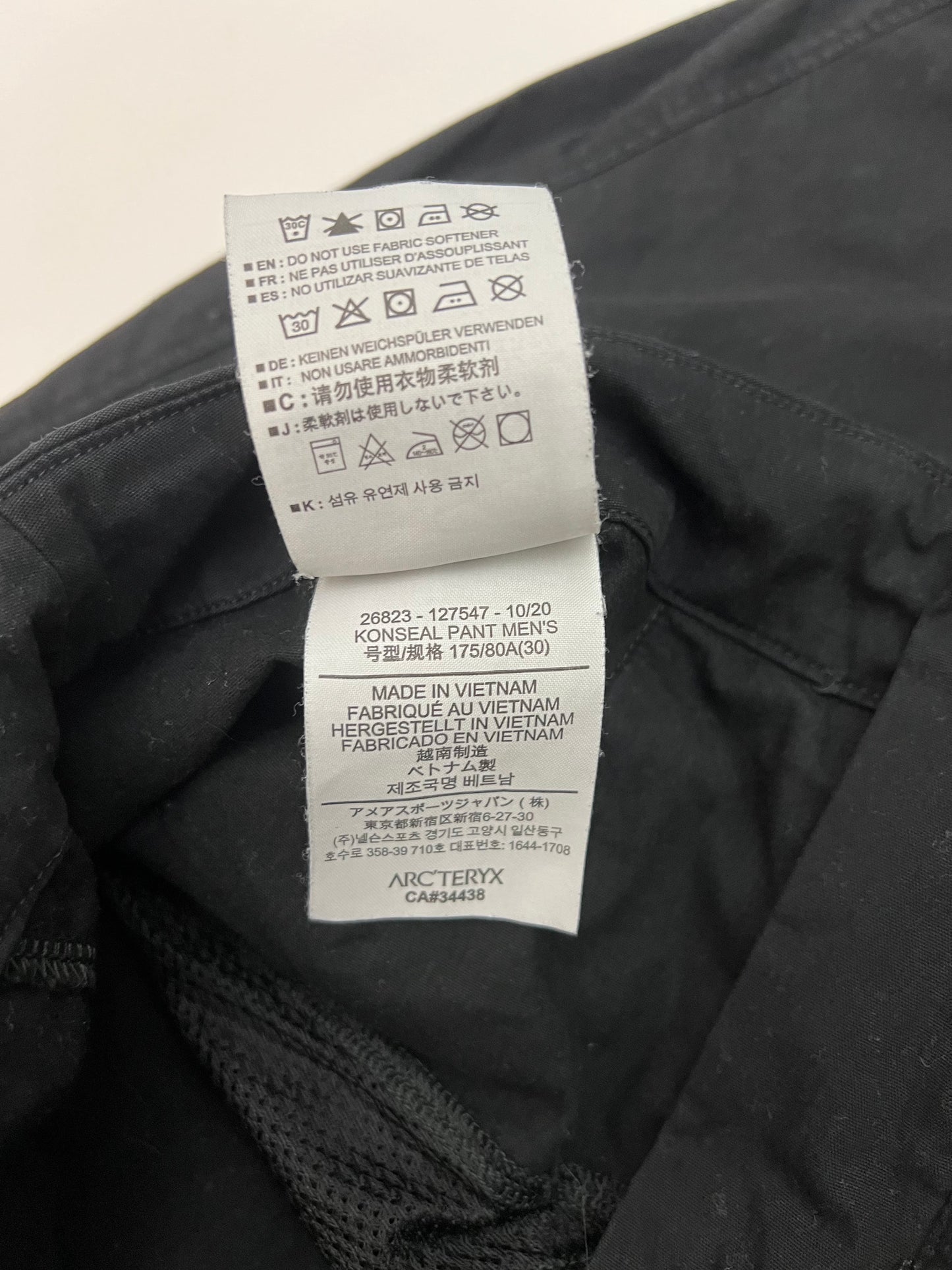 Arc'teryx Konseal Pant Black Men’s 30