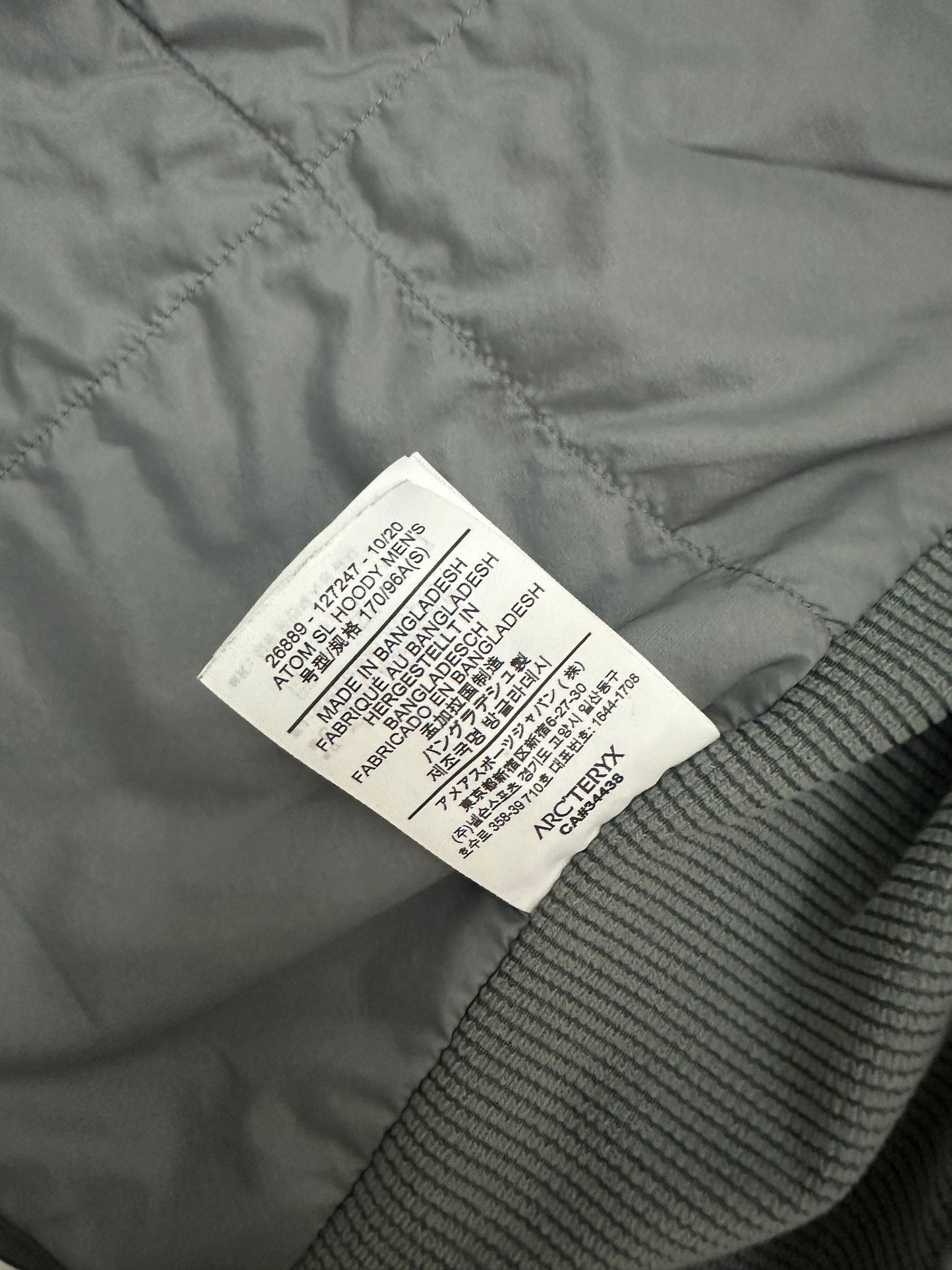 Arc’teryx Atom SL Hoody Grey Men’s S Small