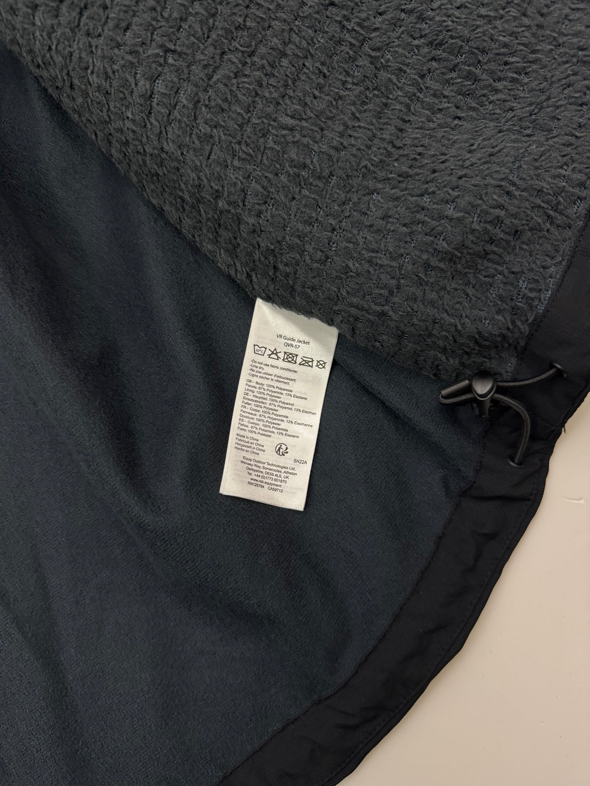 Rab VR Guide Jacket Black Men's XXL 2XL Vapour-Rise Fleece Lined Softshell