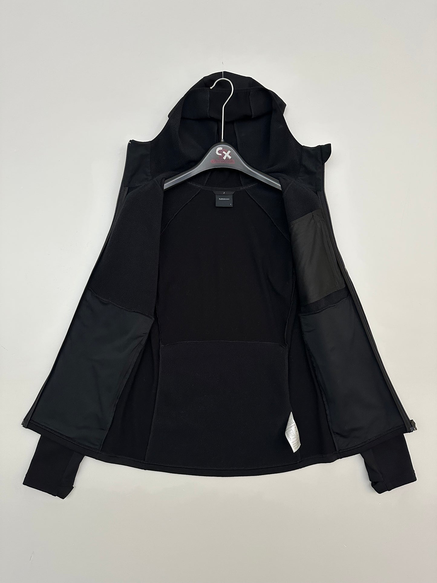 Peak Performance Vertical Mid Hood Fleece Jacket Black Men’s S Small
