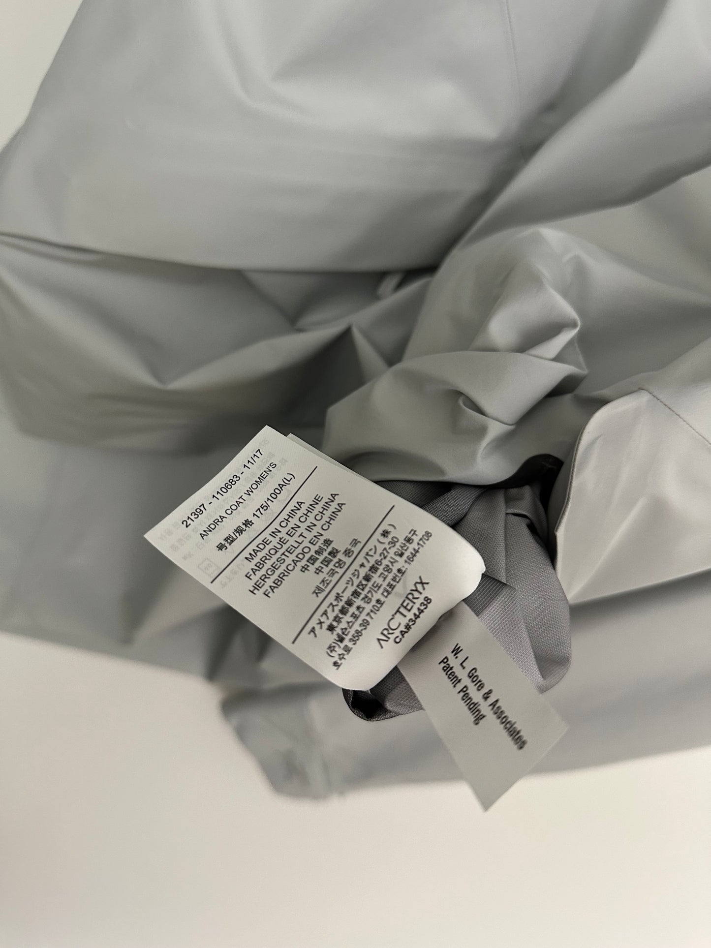 Arc’teryx Andra Coat Athena Grey Women’s L Large Gore-Tex