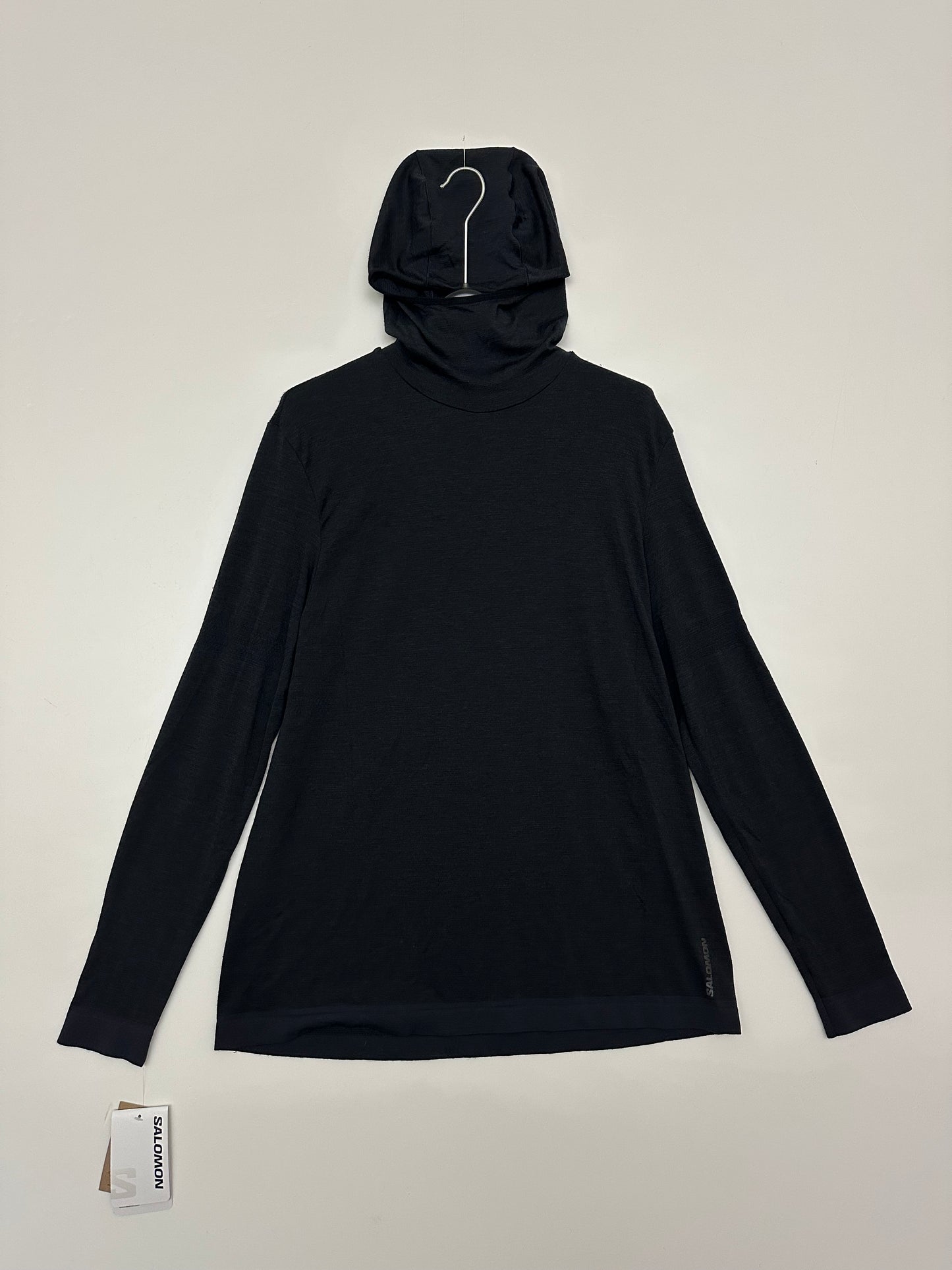 Salomon Outspeed Wool Hoodie M Deep Black XL Men's
