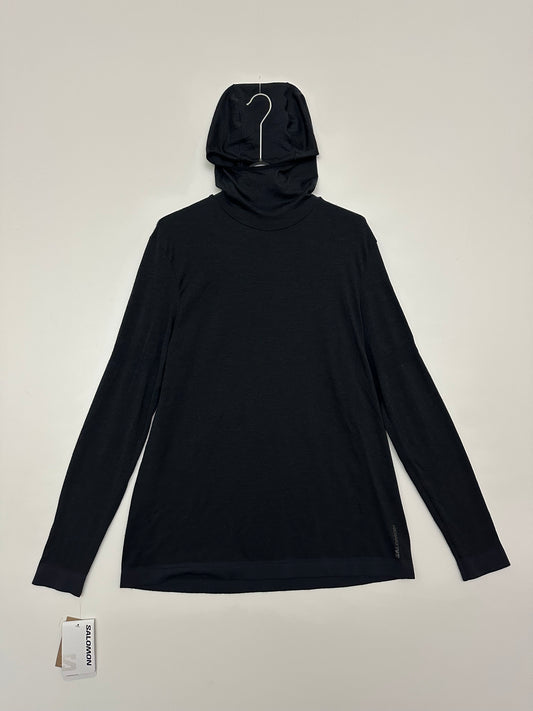 Salomon Outspeed Wool Hoodie M Deep Black XL Men's